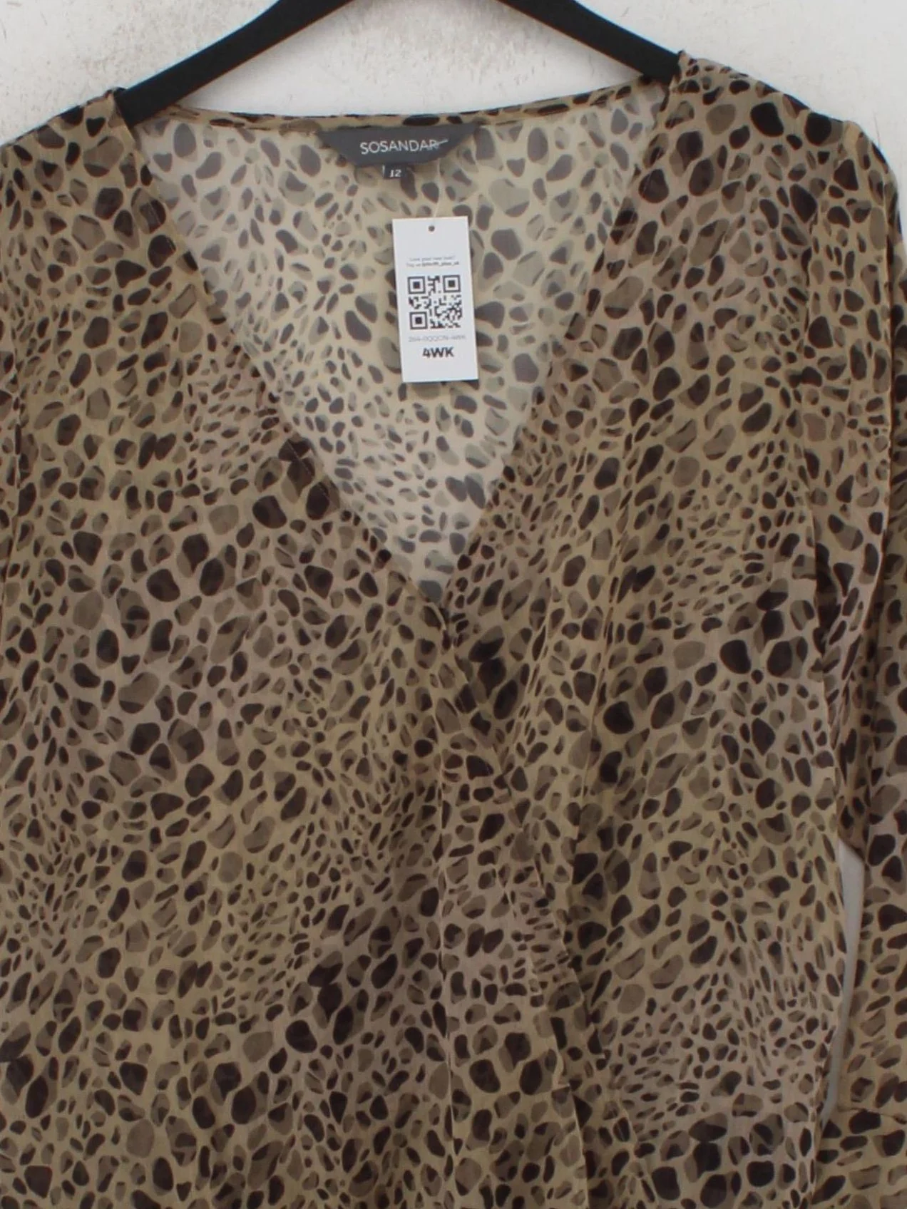 Sosandar Women's Top UK 12 Brown 100% Polyester Basic - Image 3