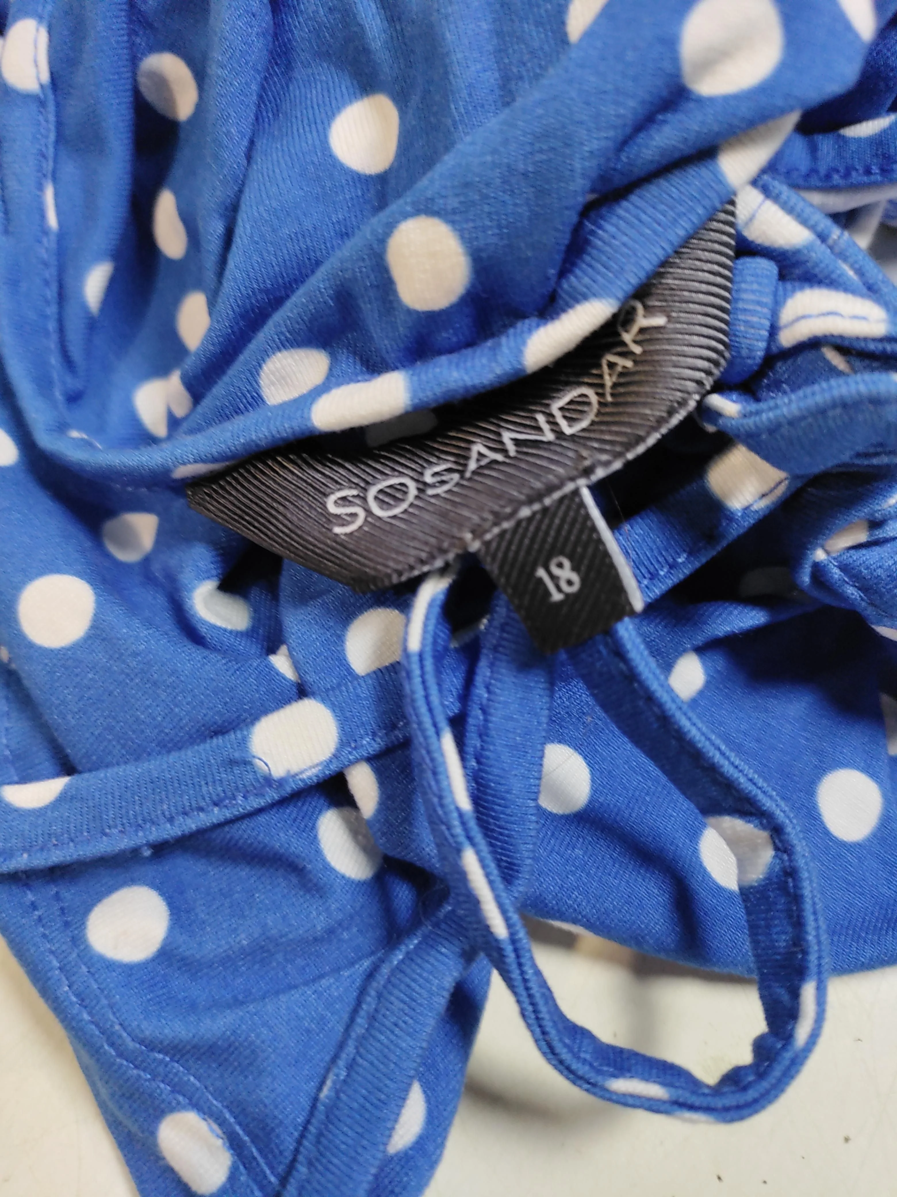 Sosandar Women's Top UK 18 Blue Viscose with Elastane Basic - Image 5