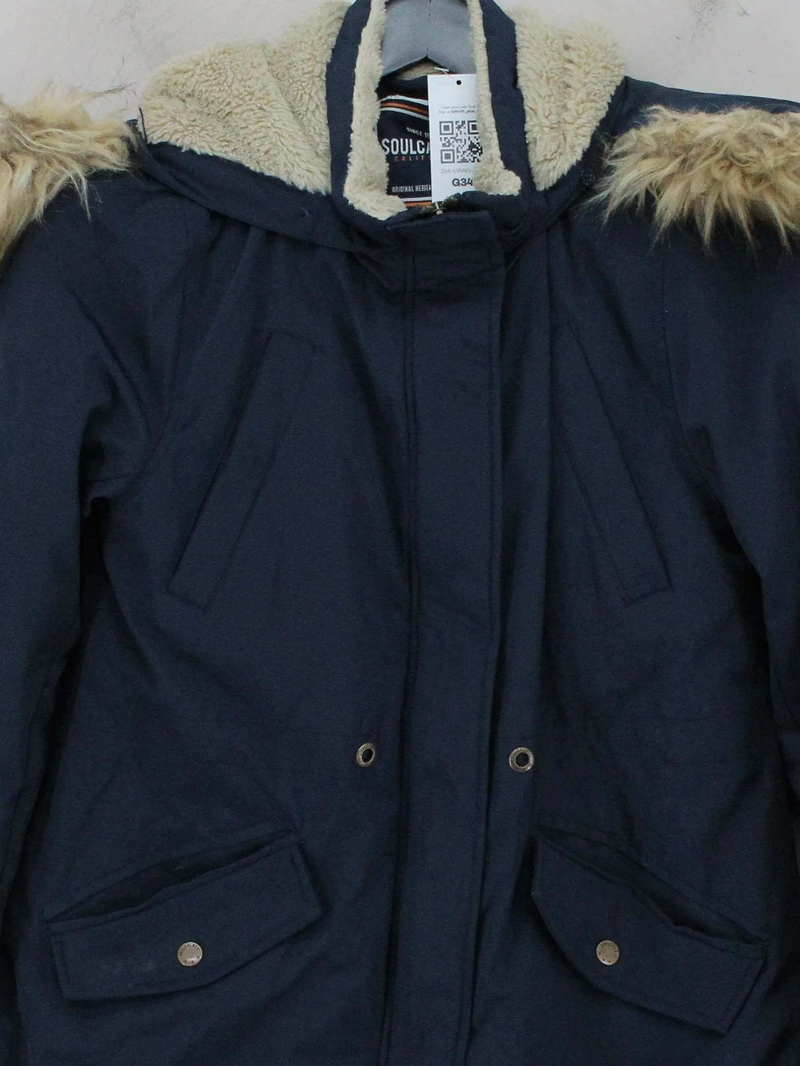 SoulCal&Co Men's Coat S Blue 100% Polyester Parka - Image 3