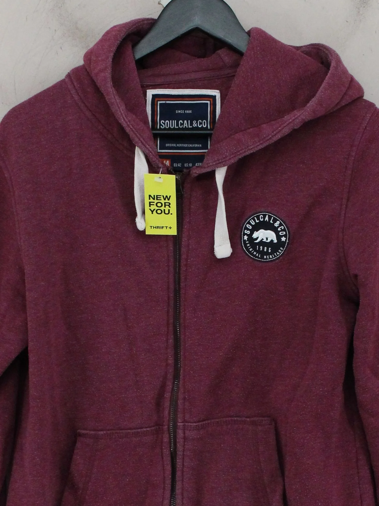 SoulCal&Co Women's Hoodie UK 14 Red Cotton with Polyester Pullover - Image 3