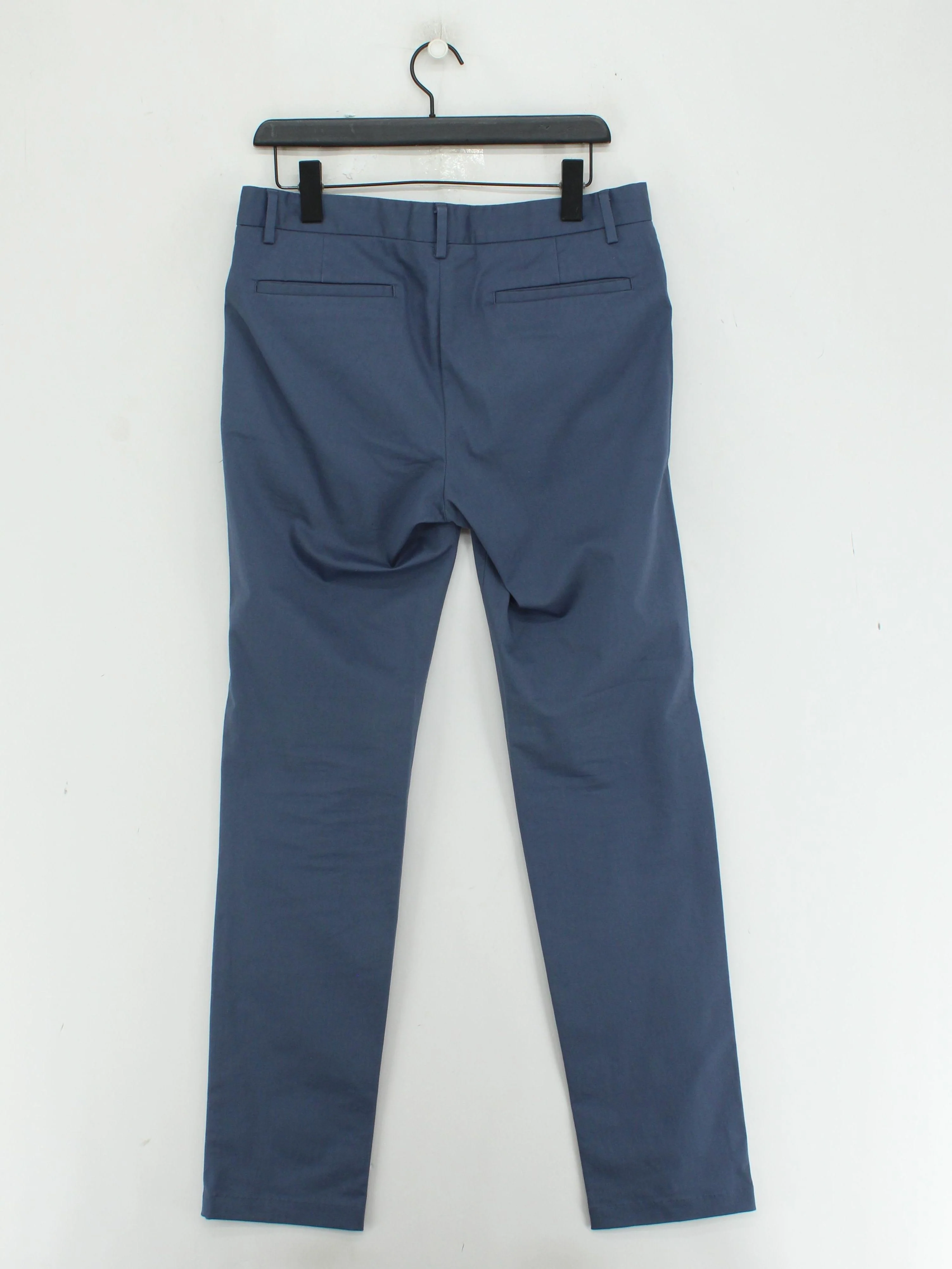 Spoke Men's Trousers W 32 in Blue Cotton with Elastane Straight Chino - Image 2