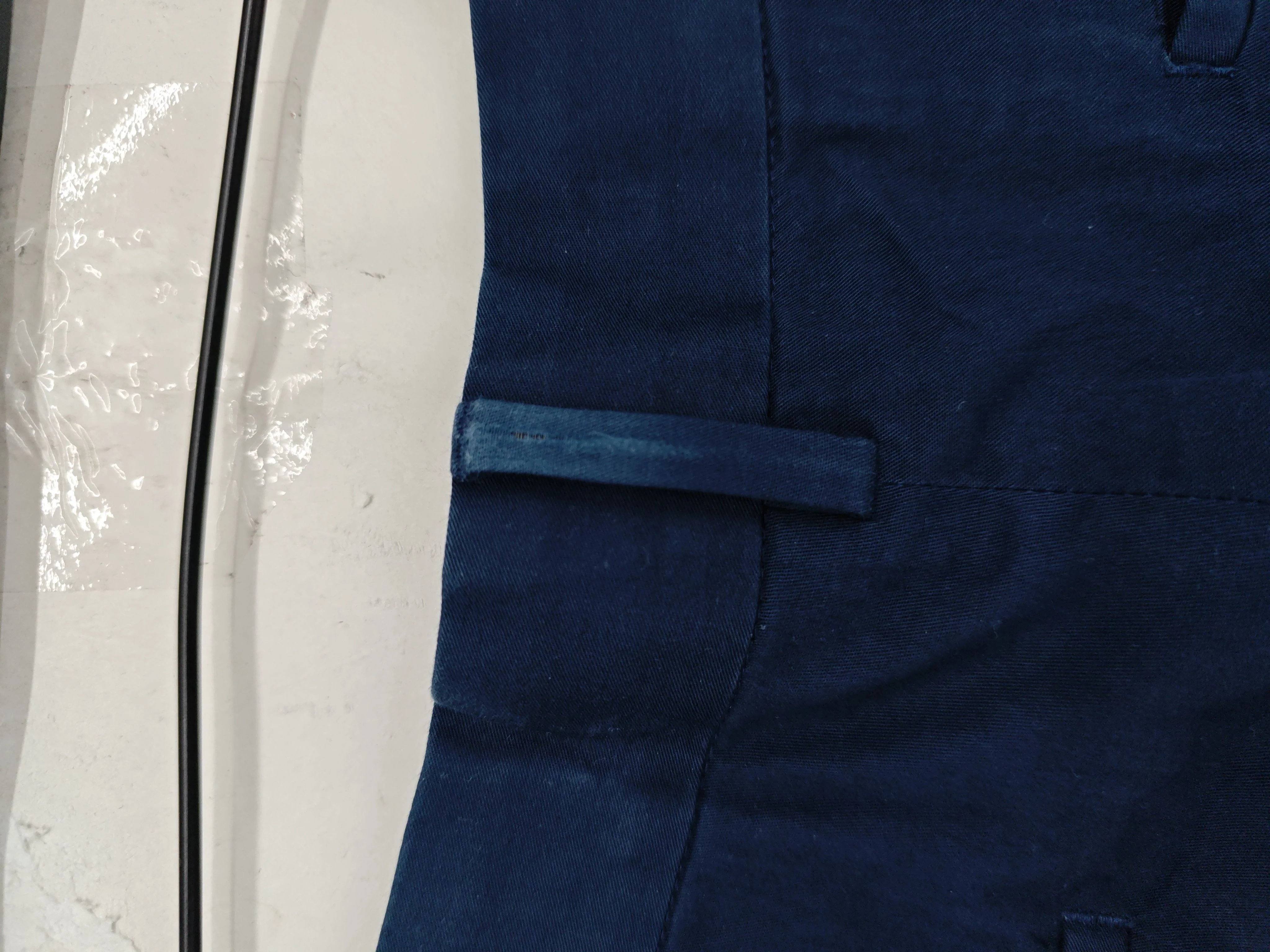 Spoke Men's Trousers W 32 in Blue Cotton with Elastane Tapered Chino - Image 6