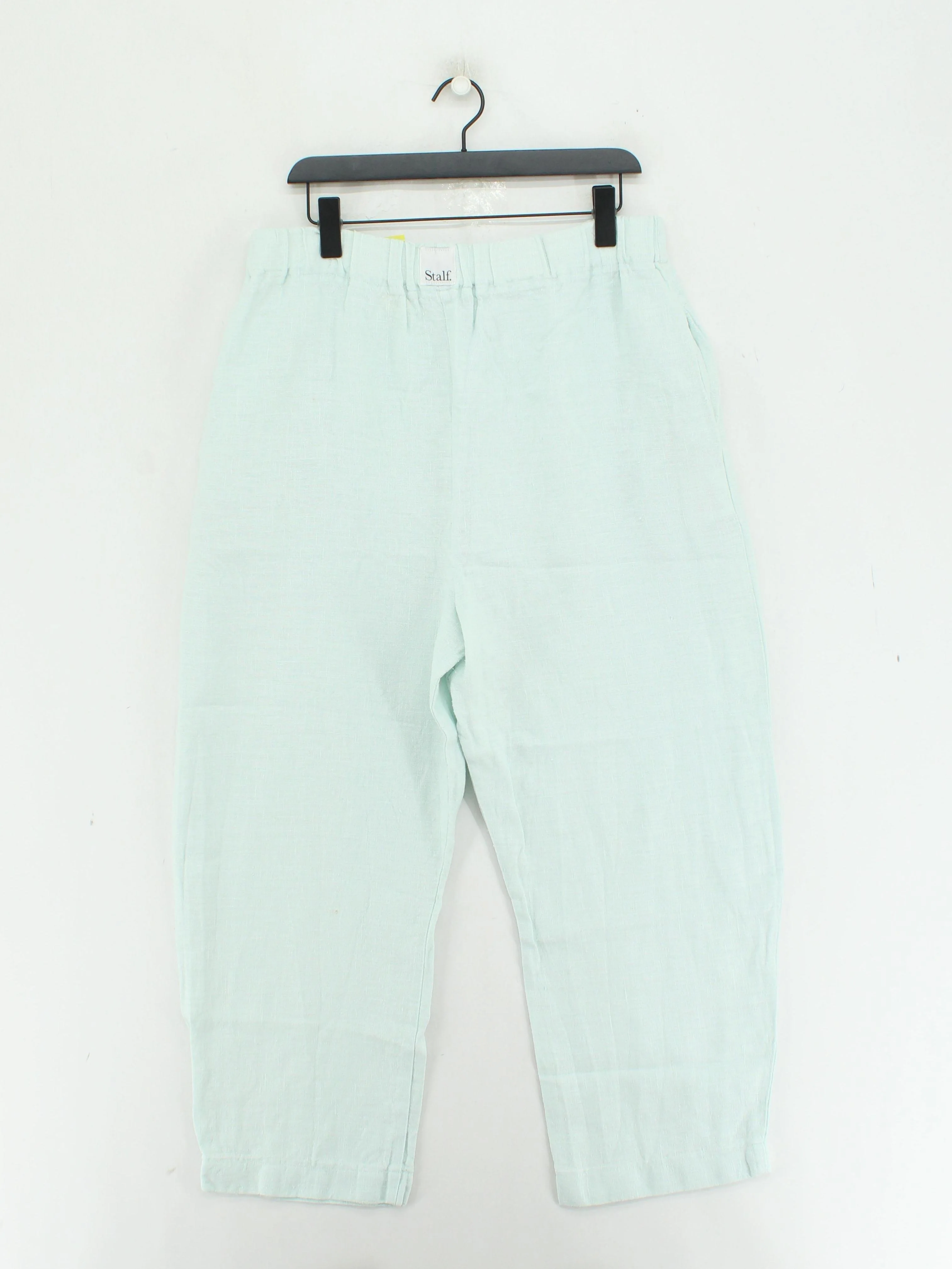 Stalf Women's Trousers W 36 in Green 100% Linen Wide-Leg Cropped - Image 2