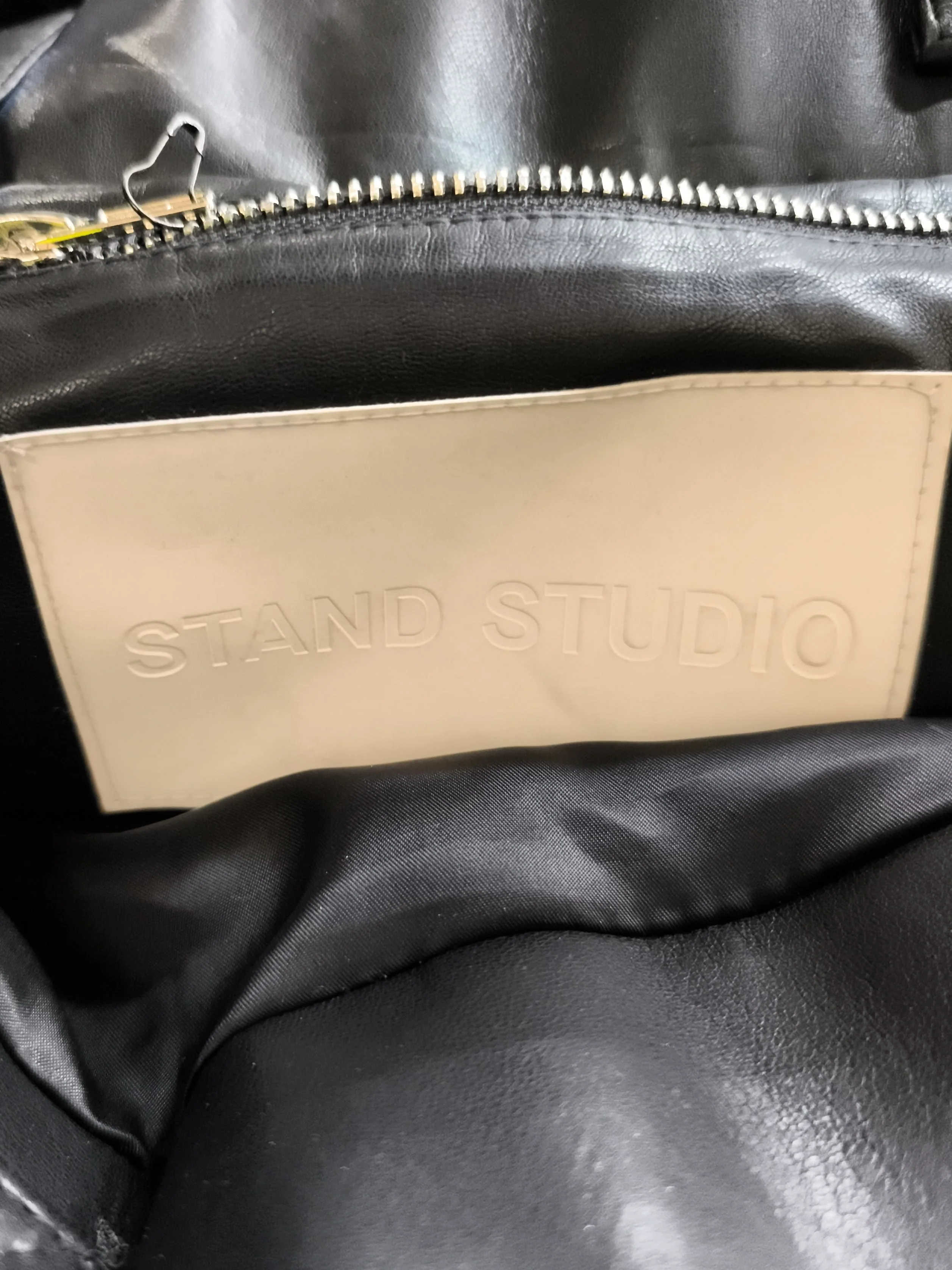 Stand Studio Women's Bag Black Faux Leather with Polyester Tote - Image 6