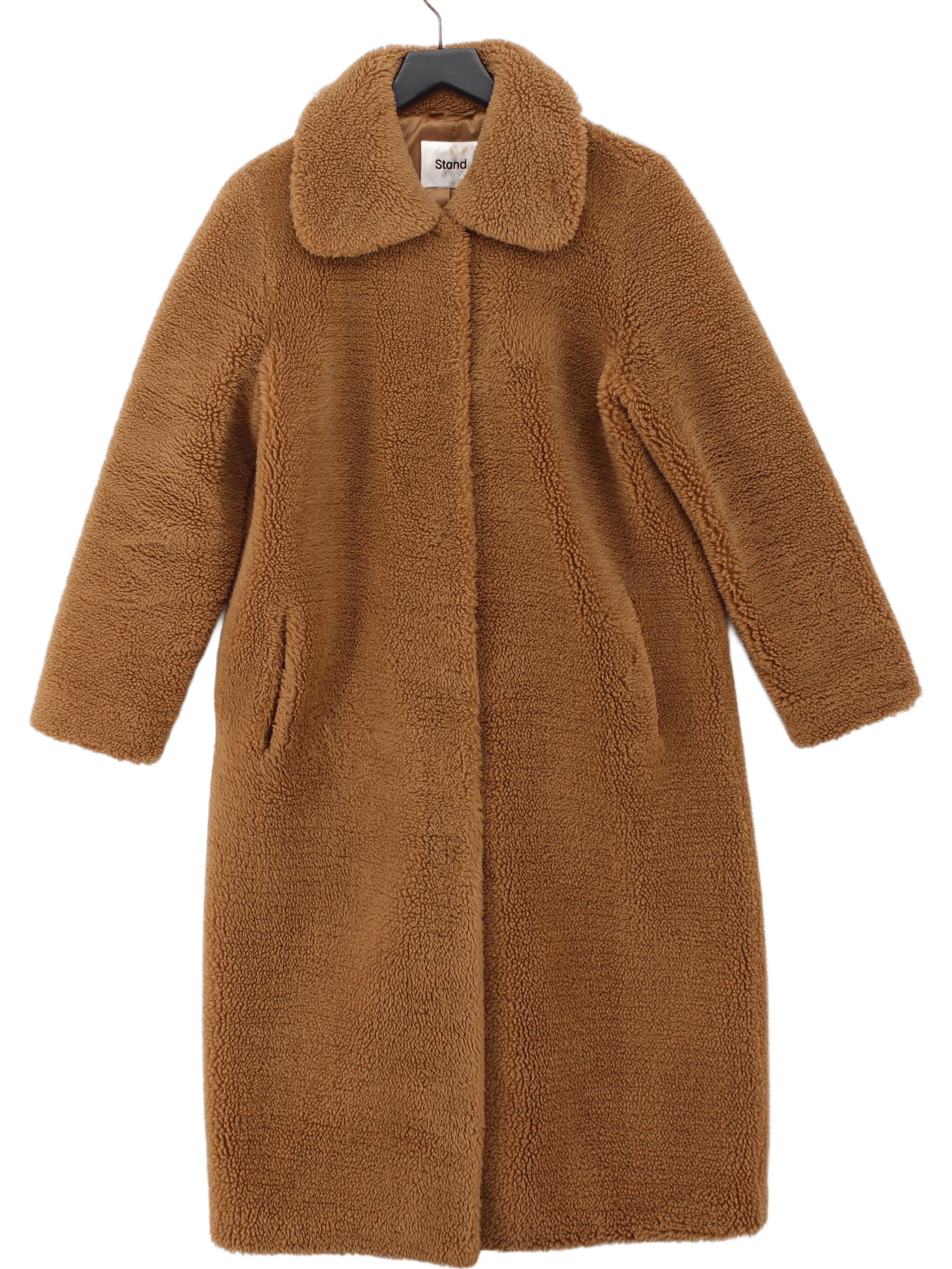 Stand Women's Coat Chest: 40 in Tan 100% Other Overcoat