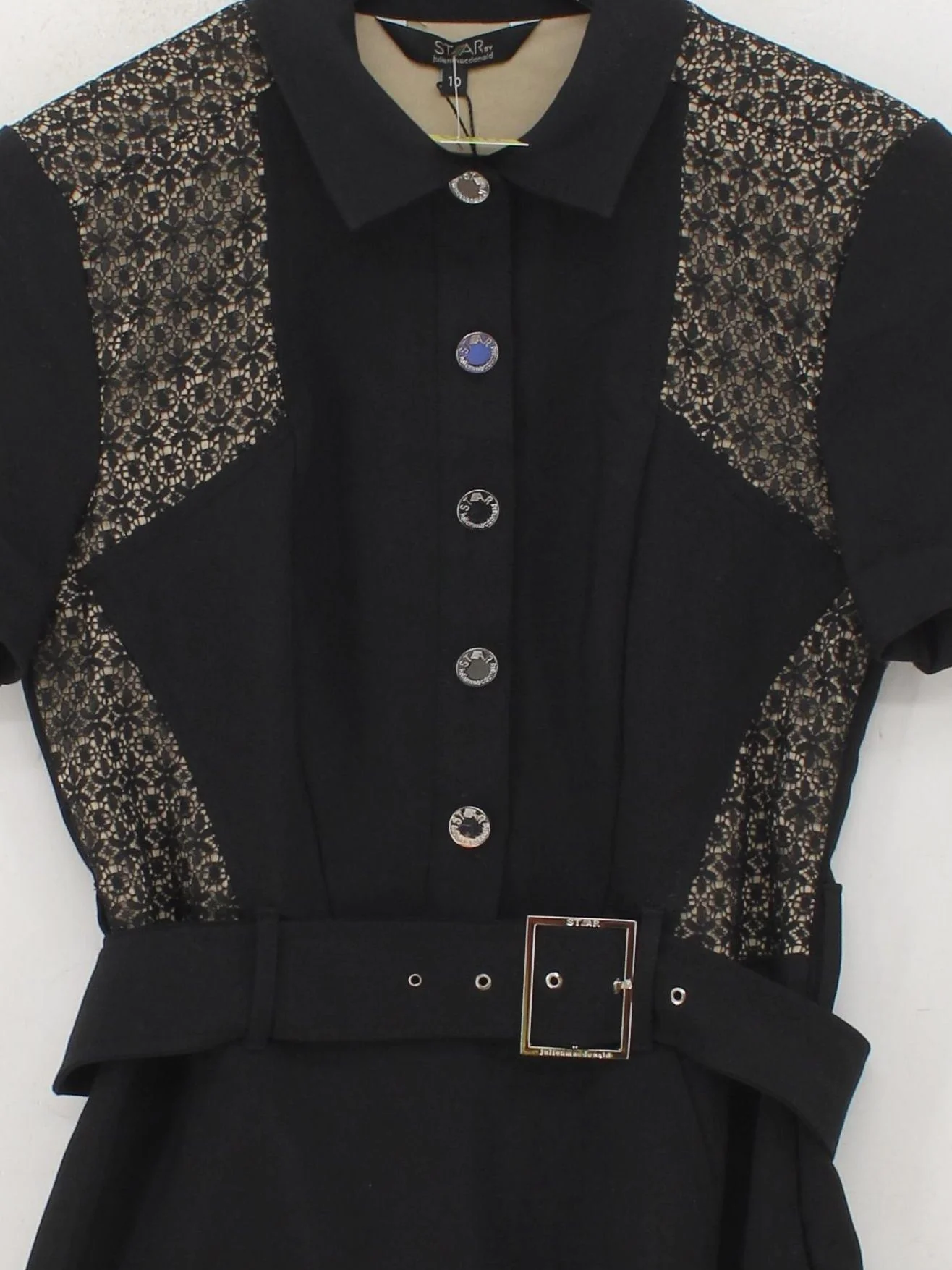 Star by Julien Macdonald Shirt Midi Dress UK10 in Black - Image 3