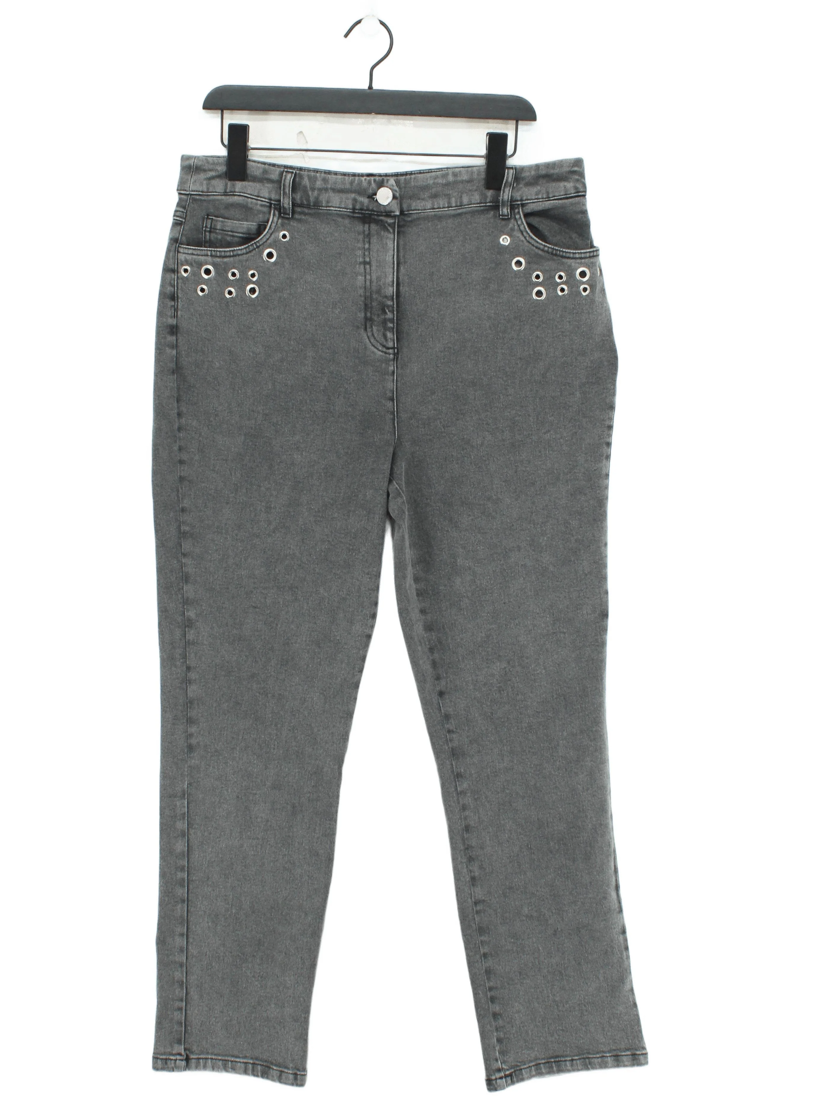 Star By Julien Macdonald Women's Jeans UK 16 Grey Cotton with Elastane Straight