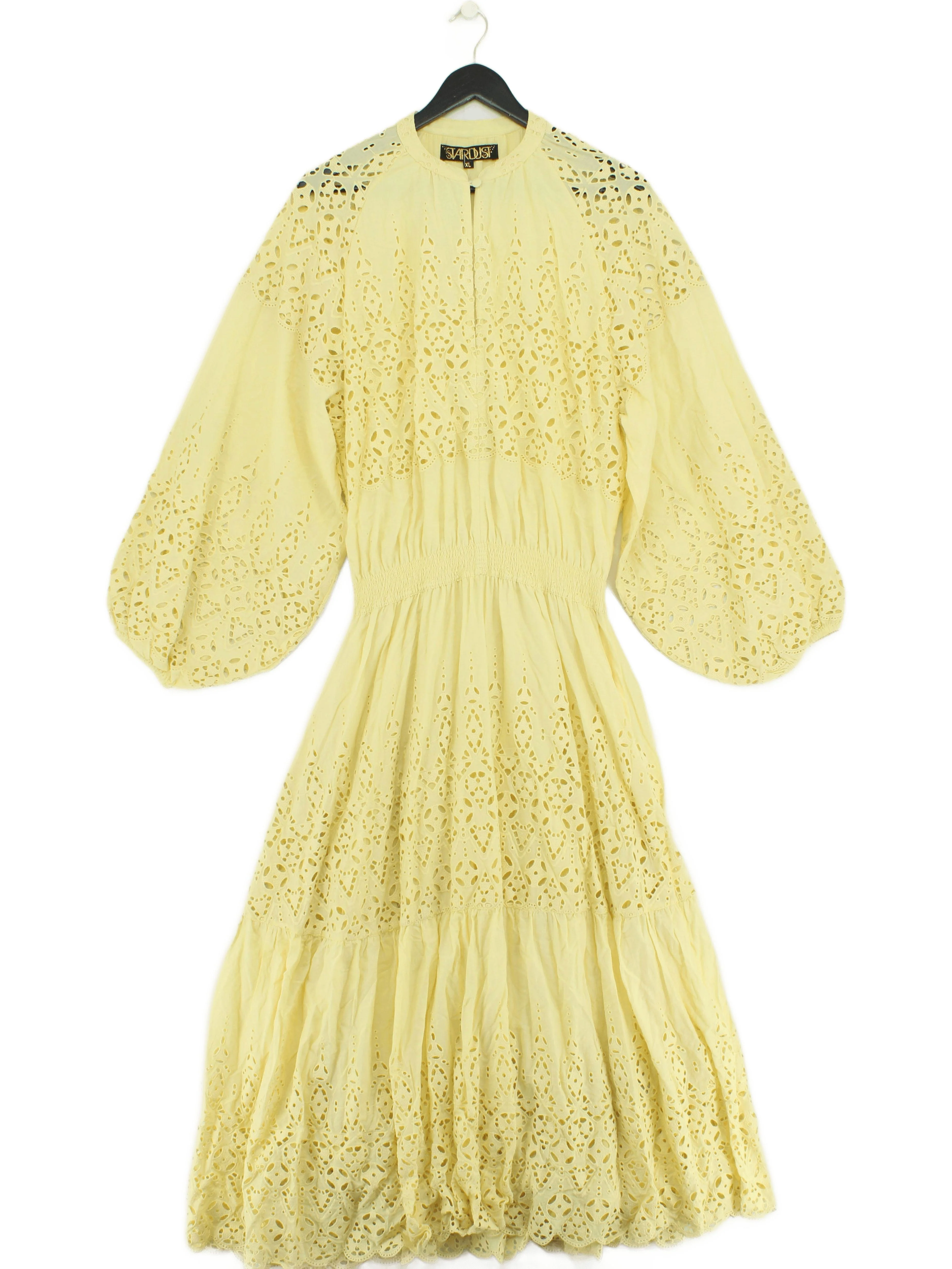 Stardust Shirt Midi Dress XL in Yellow
