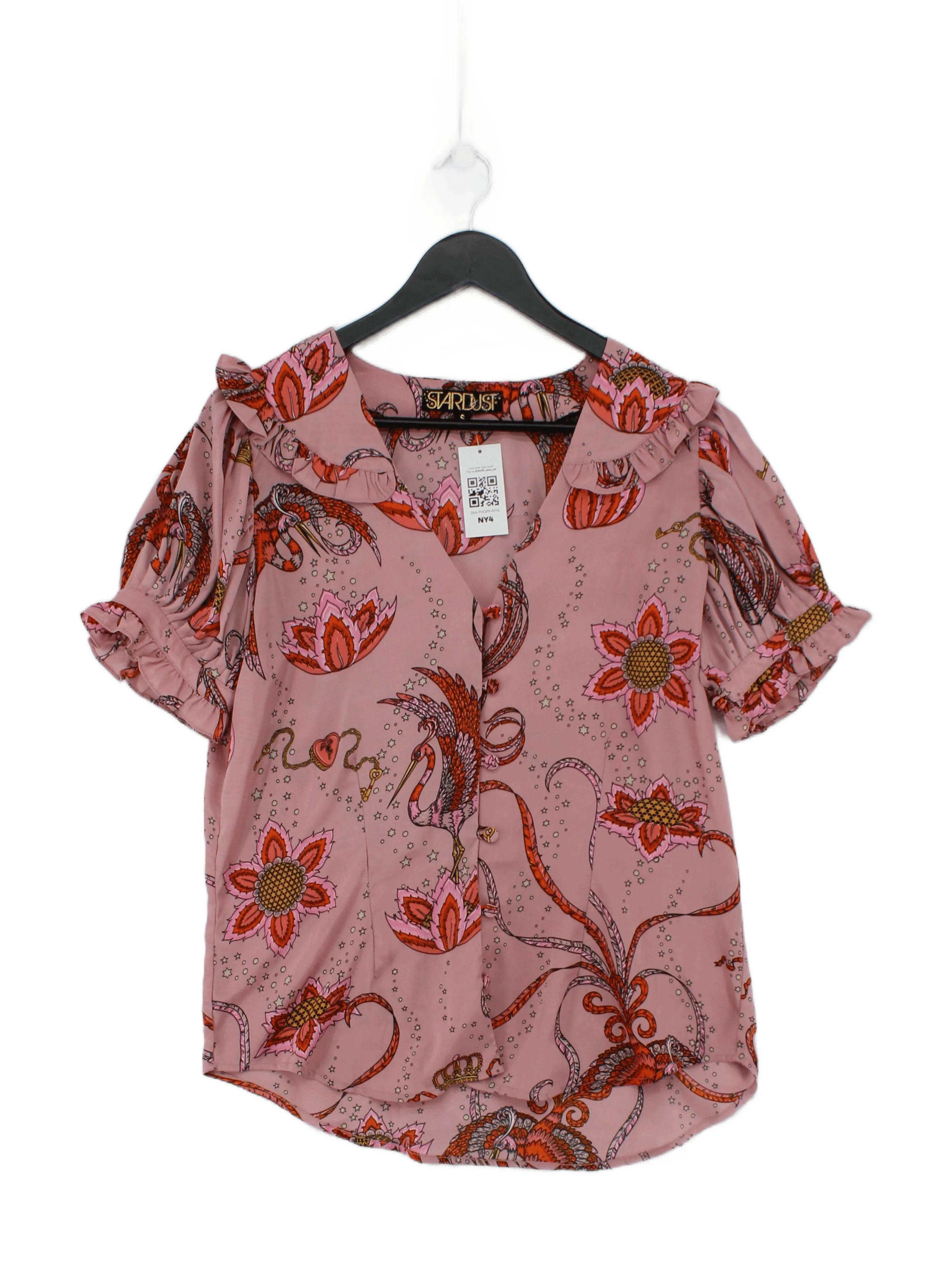 Stardust Women's Blouse S Pink Viscose with Polyester Basic