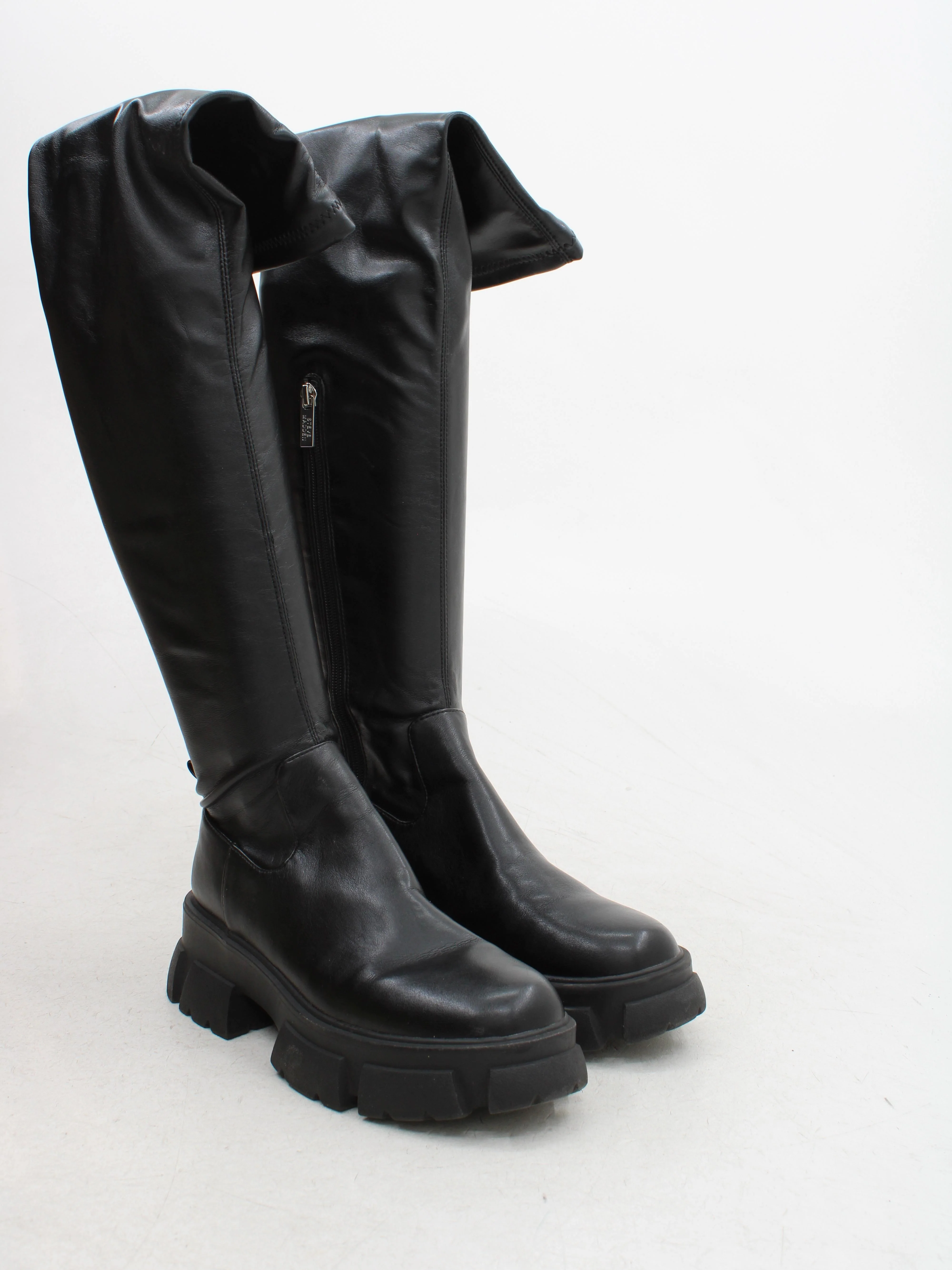 Steve Madden Women's Boots UK 6.5 Black 100% Faux Leather Combat - Image 4