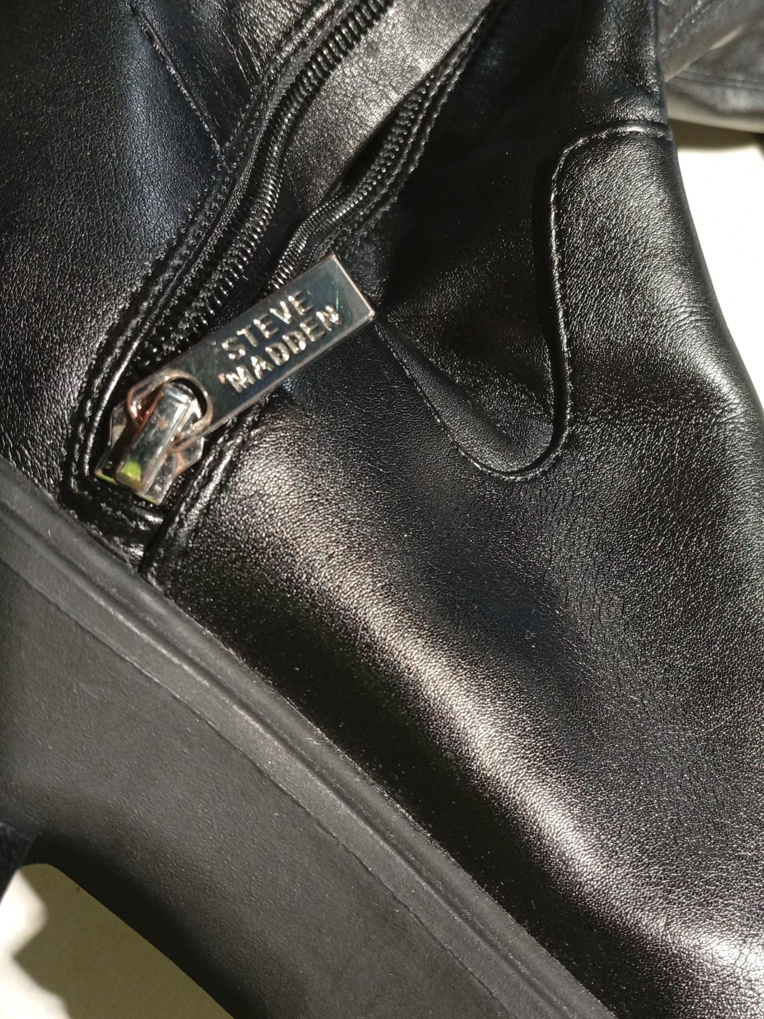 Steve Madden Women's Boots UK 6.5 Black 100% Faux Leather Combat - Image 8