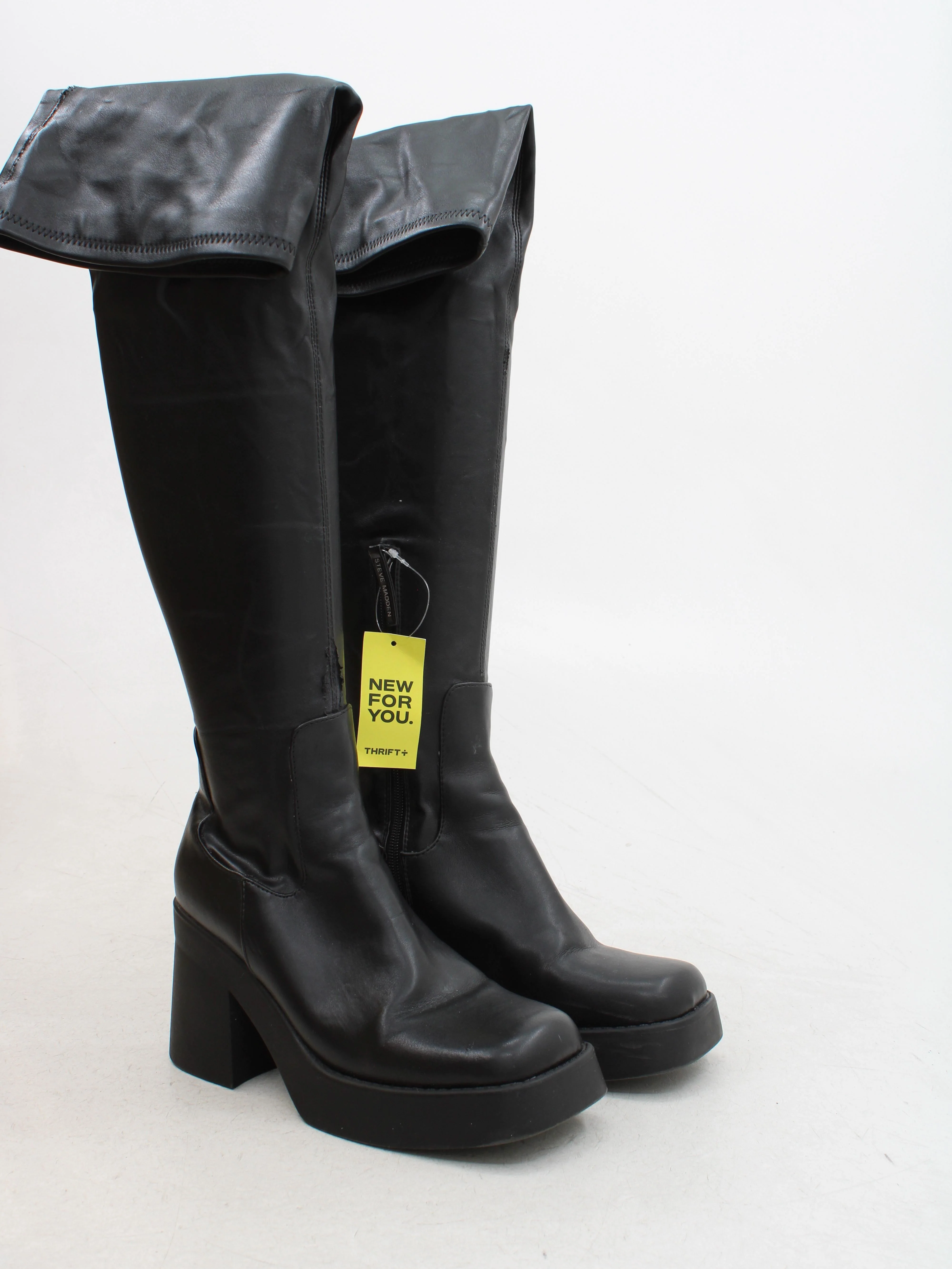 Steve Madden Women's Boots UK 6 Black 100% Faux Leather Platform - Image 4