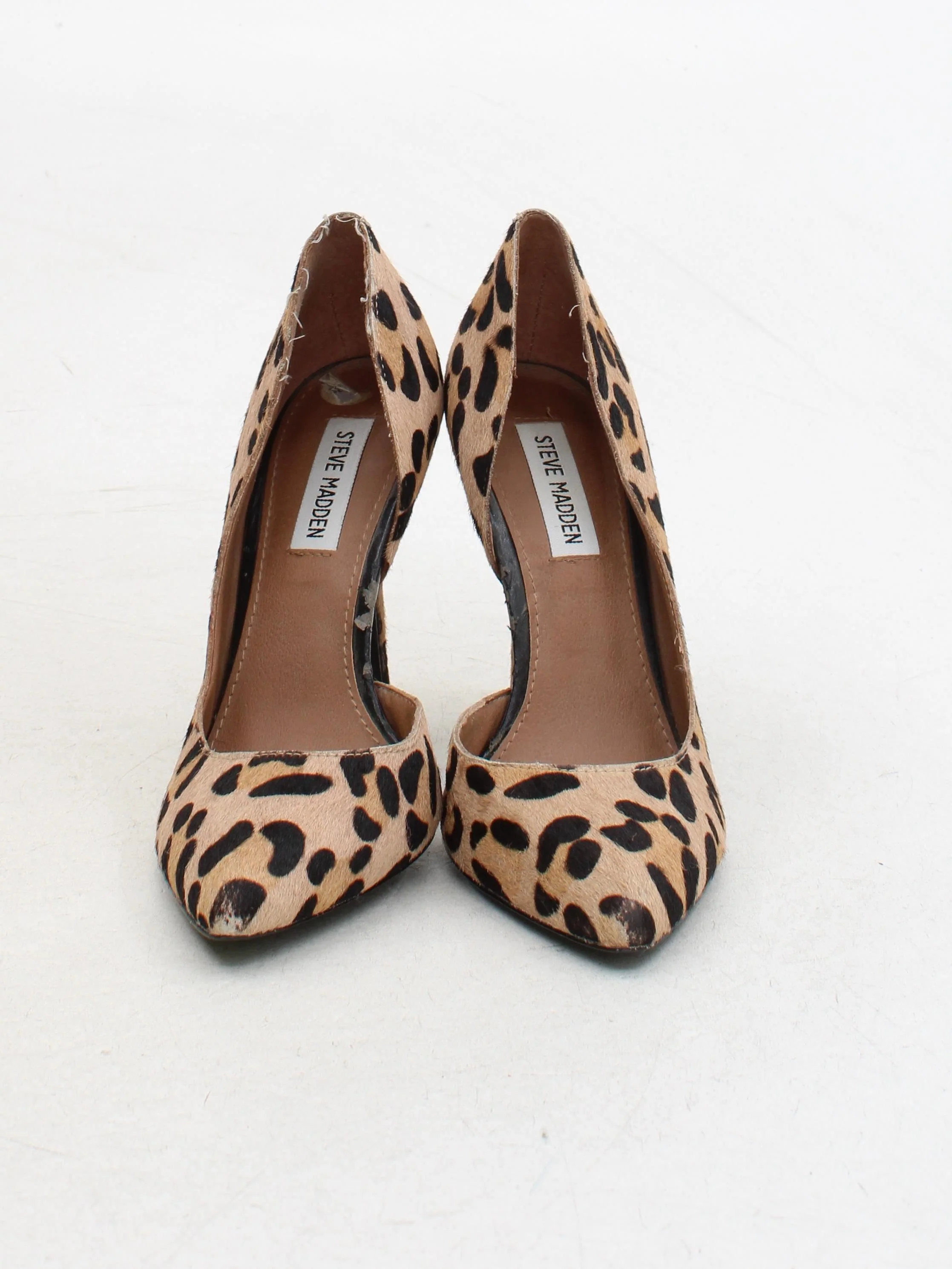 Steve Madden Women's Heels UK 5 Tan Animal Print 100% Animal Fur Court - Image 2