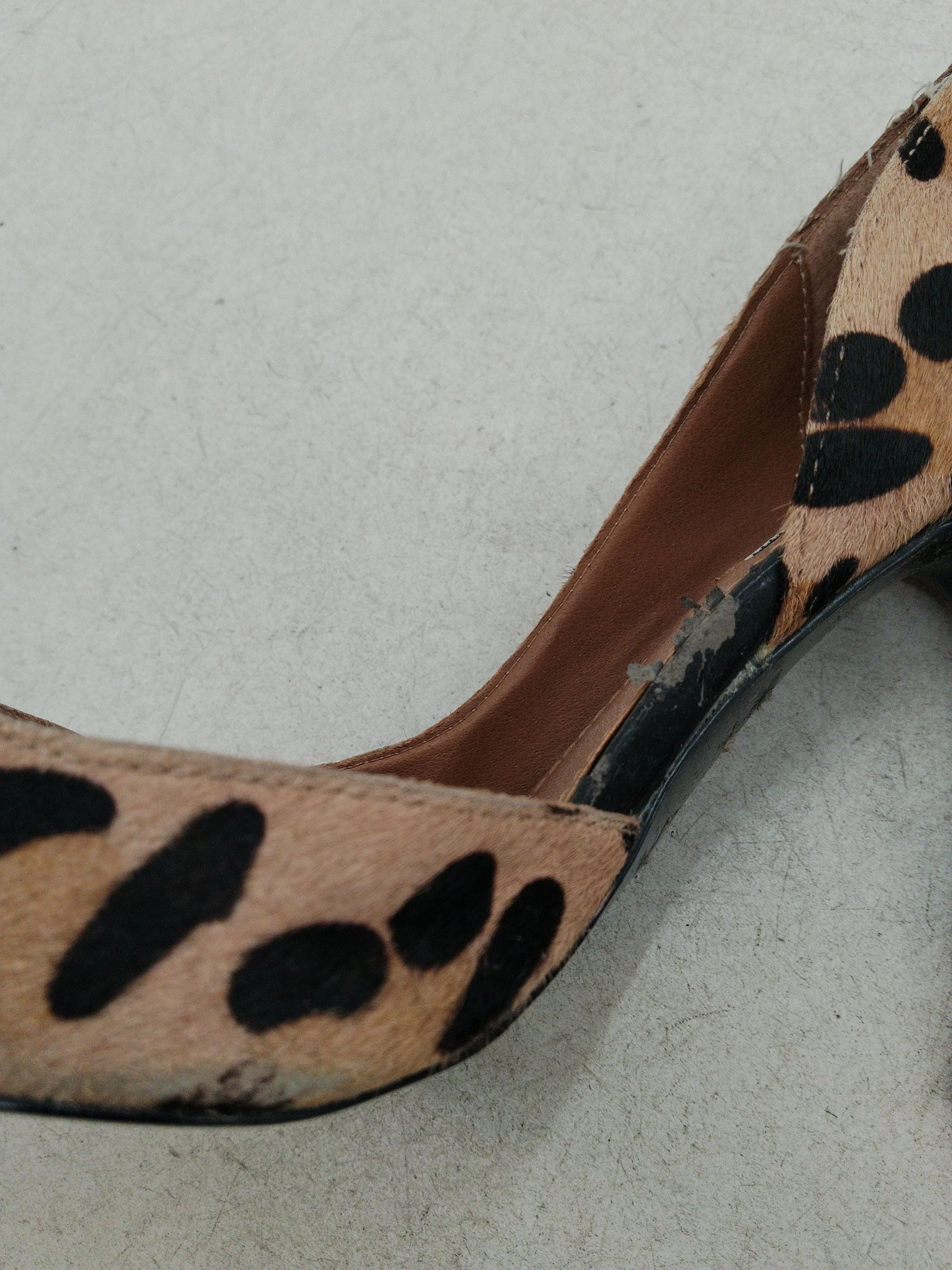 Steve Madden Women's Heels UK 5 Tan Animal Print 100% Animal Fur Court - Image 8