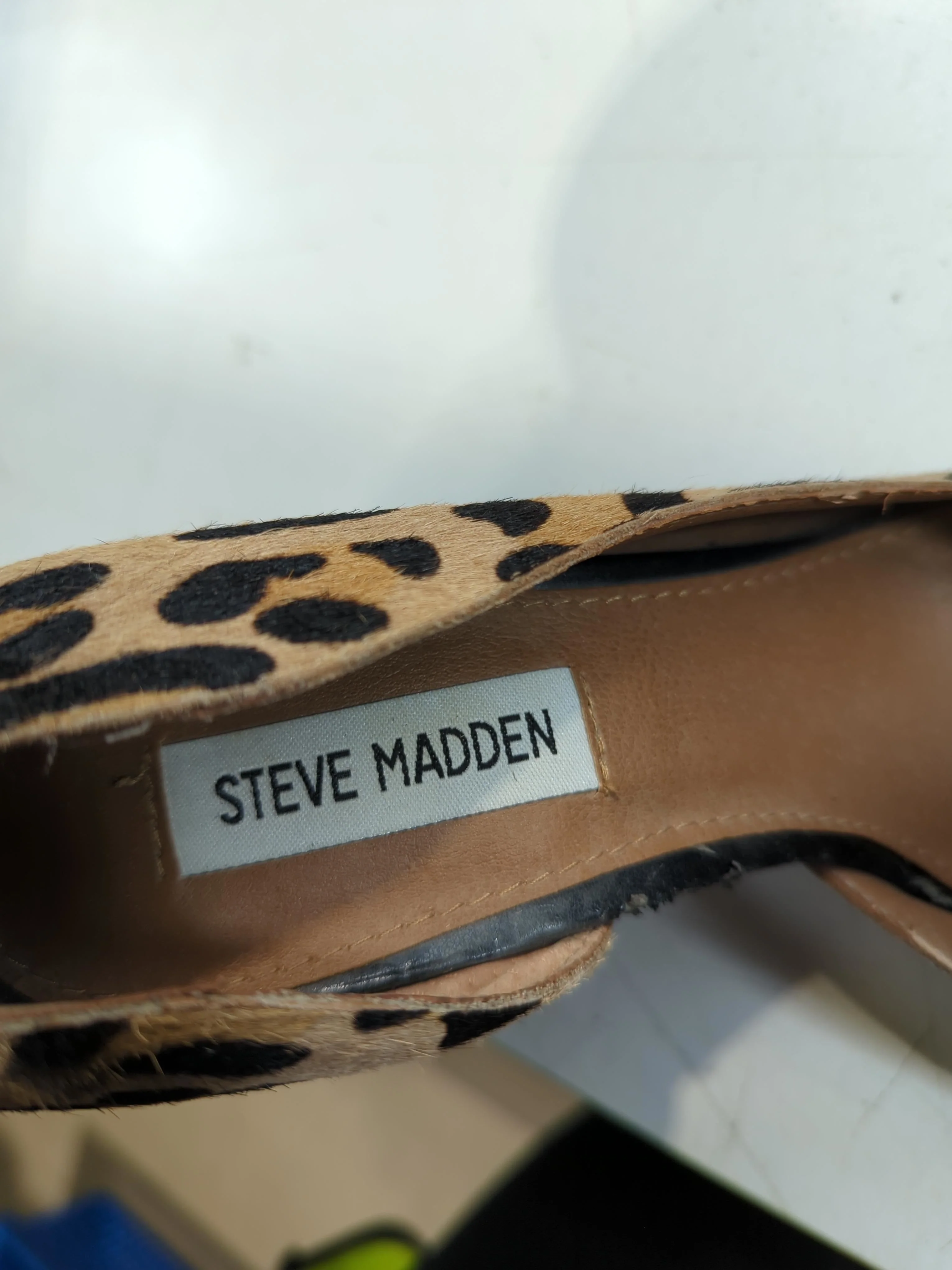 Steve Madden Women's Heels UK 5 Tan Animal Print 100% Animal Fur Court - Image 9