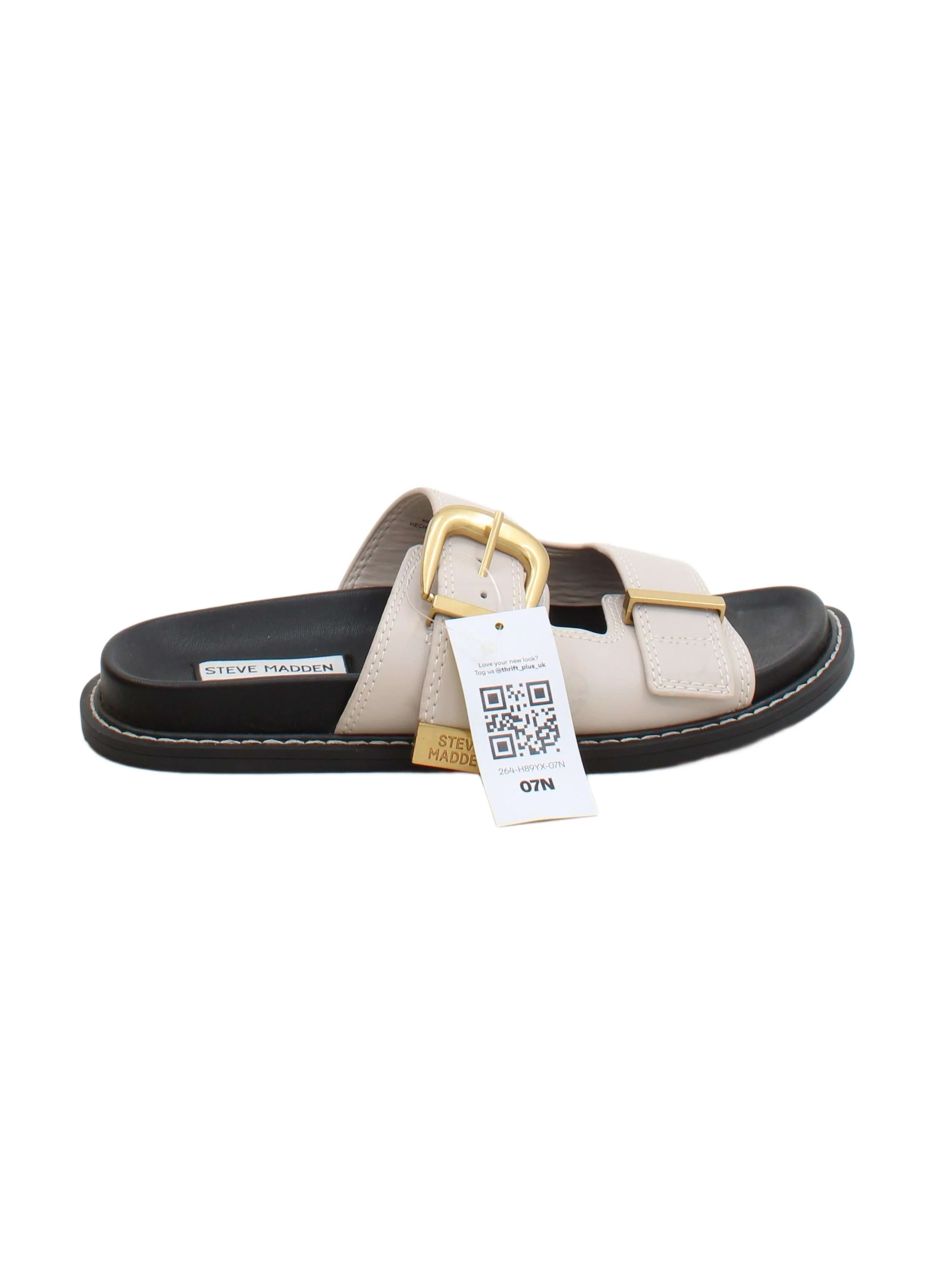 Steve Madden Women's Sandals UK 6.5 Cream 100% Faux Leather Slider