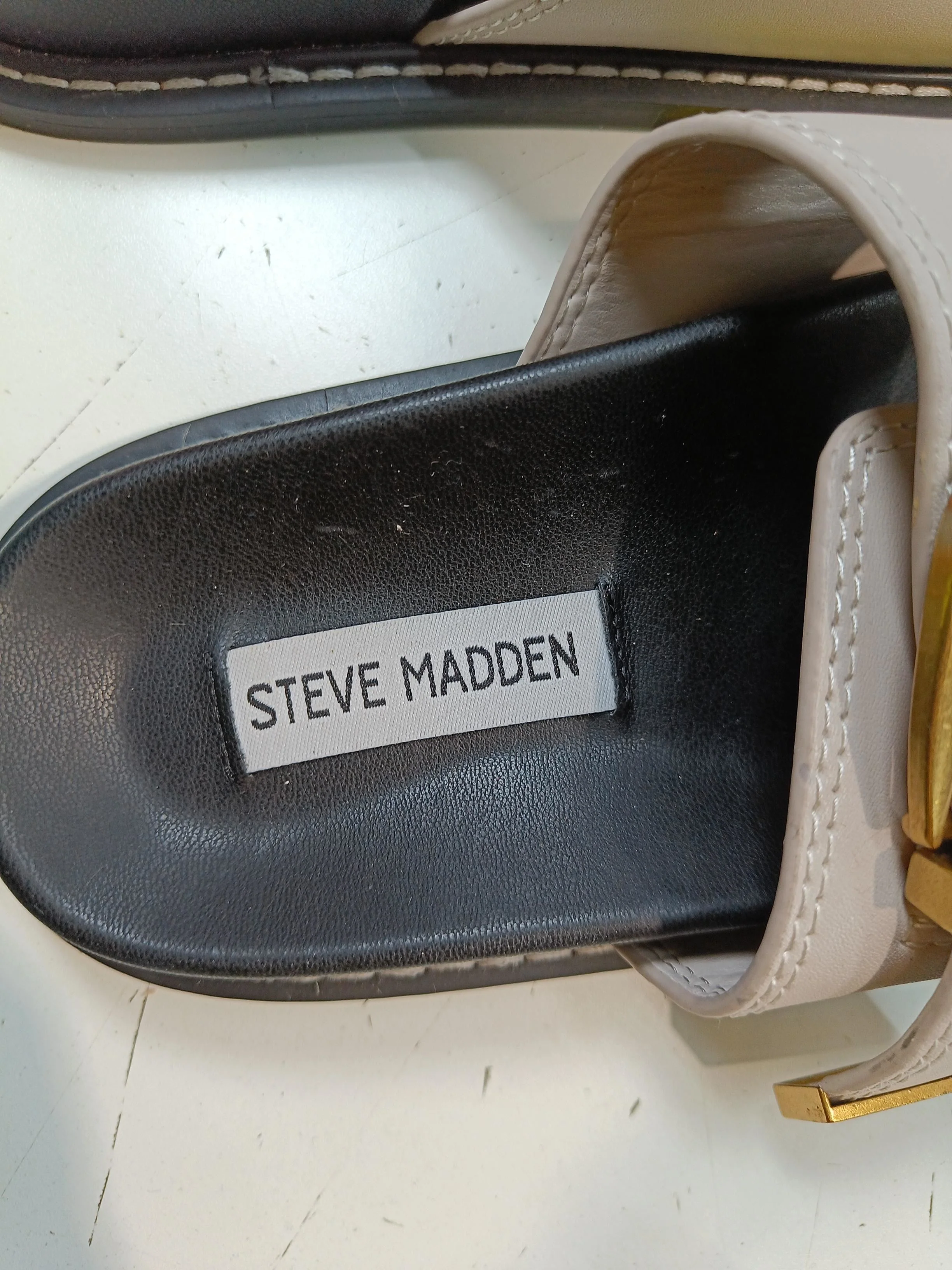 Steve Madden Women's Sandals UK 6.5 Cream 100% Faux Leather Slider - Image 8