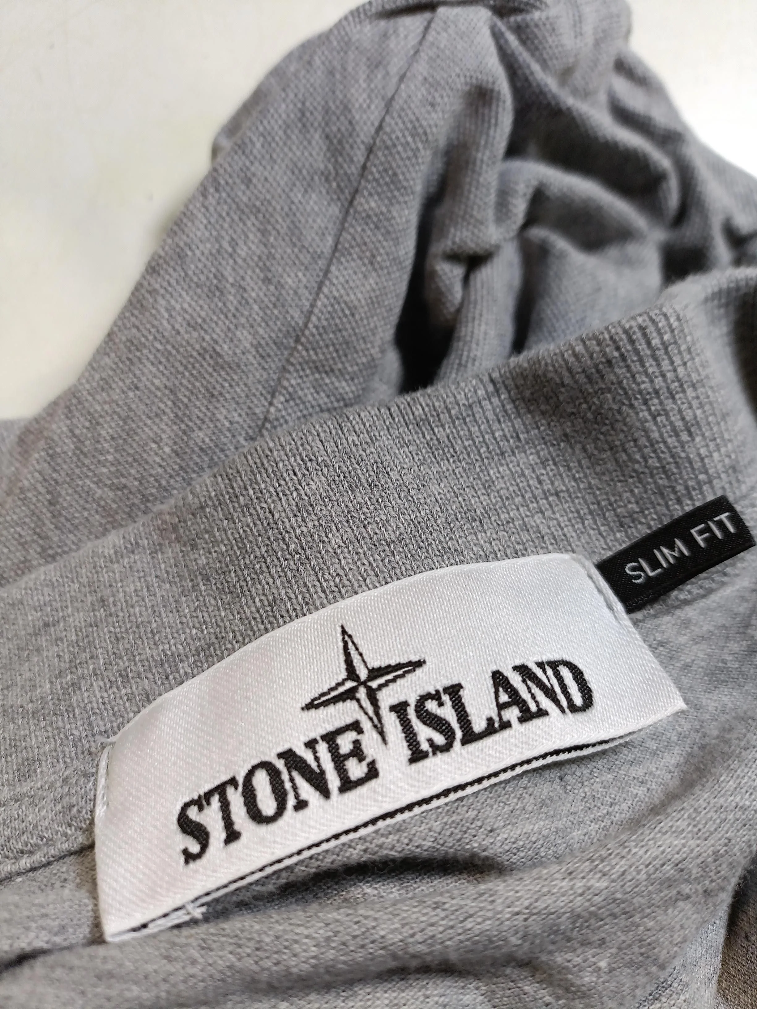Stone Island Men's Polo XXL Grey Cotton with Elastane Basic - Image 5