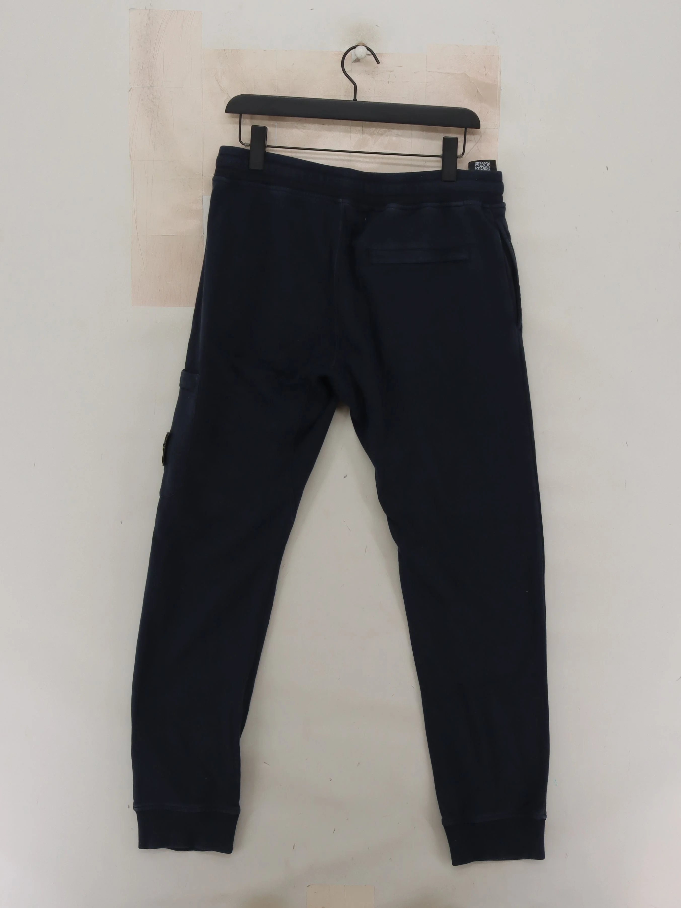 Stone Island Men's Sports Bottoms L Blue 100% Cotton Tapered Sweatpants - Image 2
