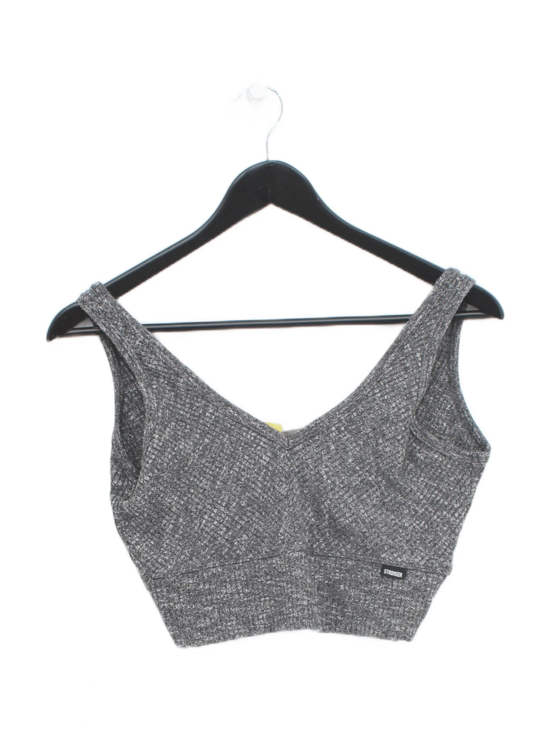 Stronger Women's Top M Grey Polyester with Viscose, Cotton, Elastane Cropped