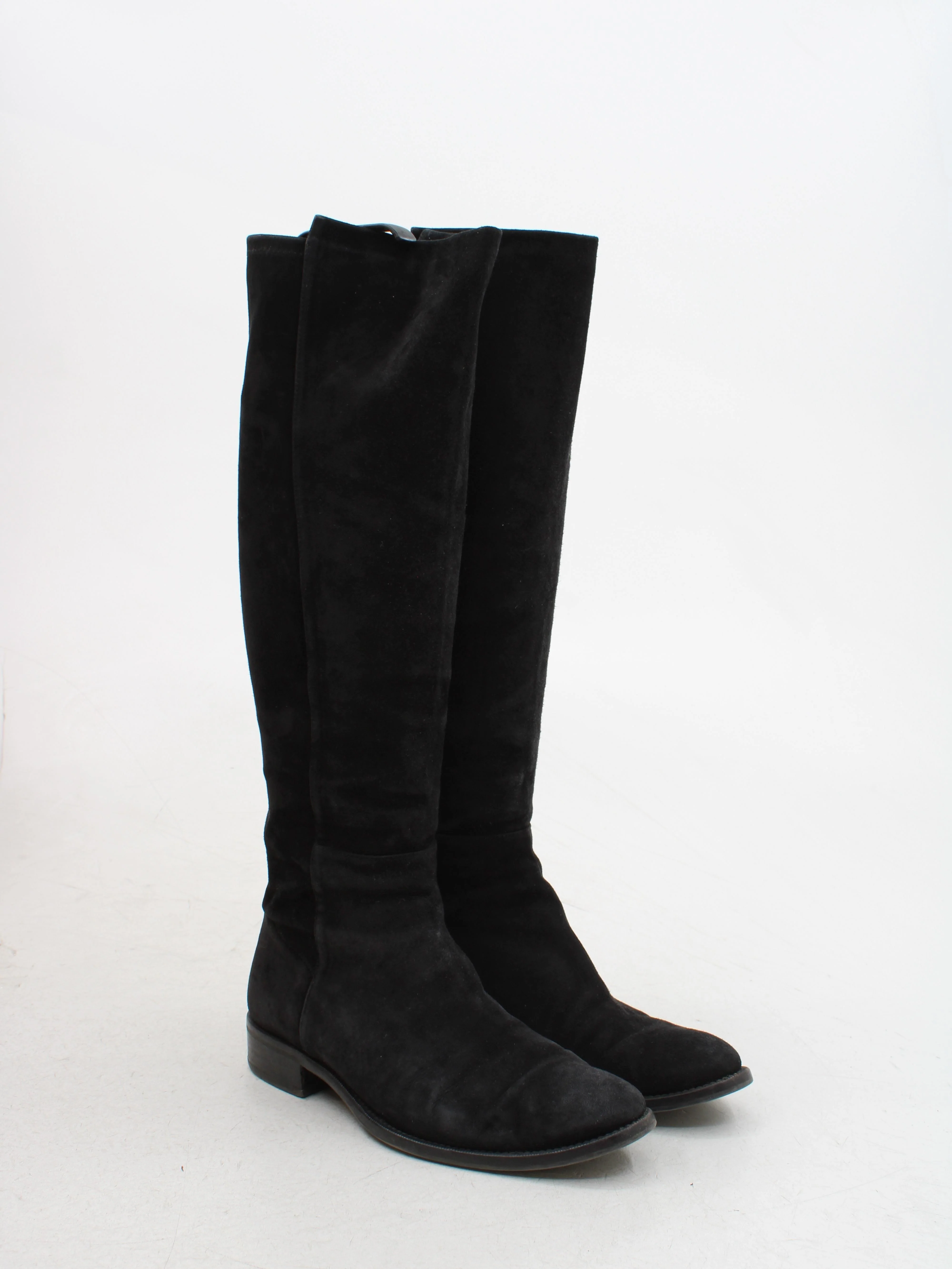 Stuart Weitzman Women's Boots UK 8 Black 100% Suede Riding Boot - Image 4