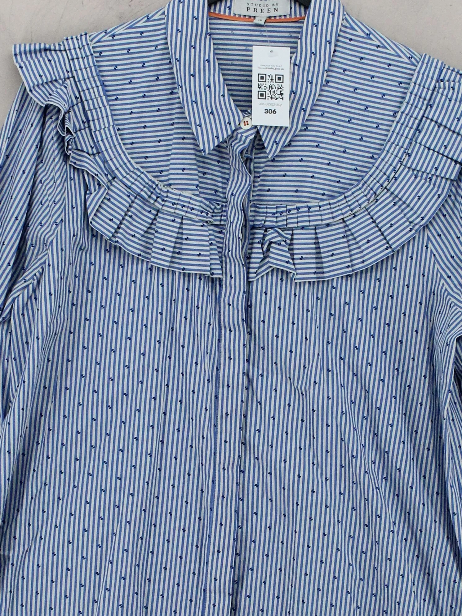 Studio By Preen Women's Shirt UK 16 Blue 100% Cotton Basic - Image 3