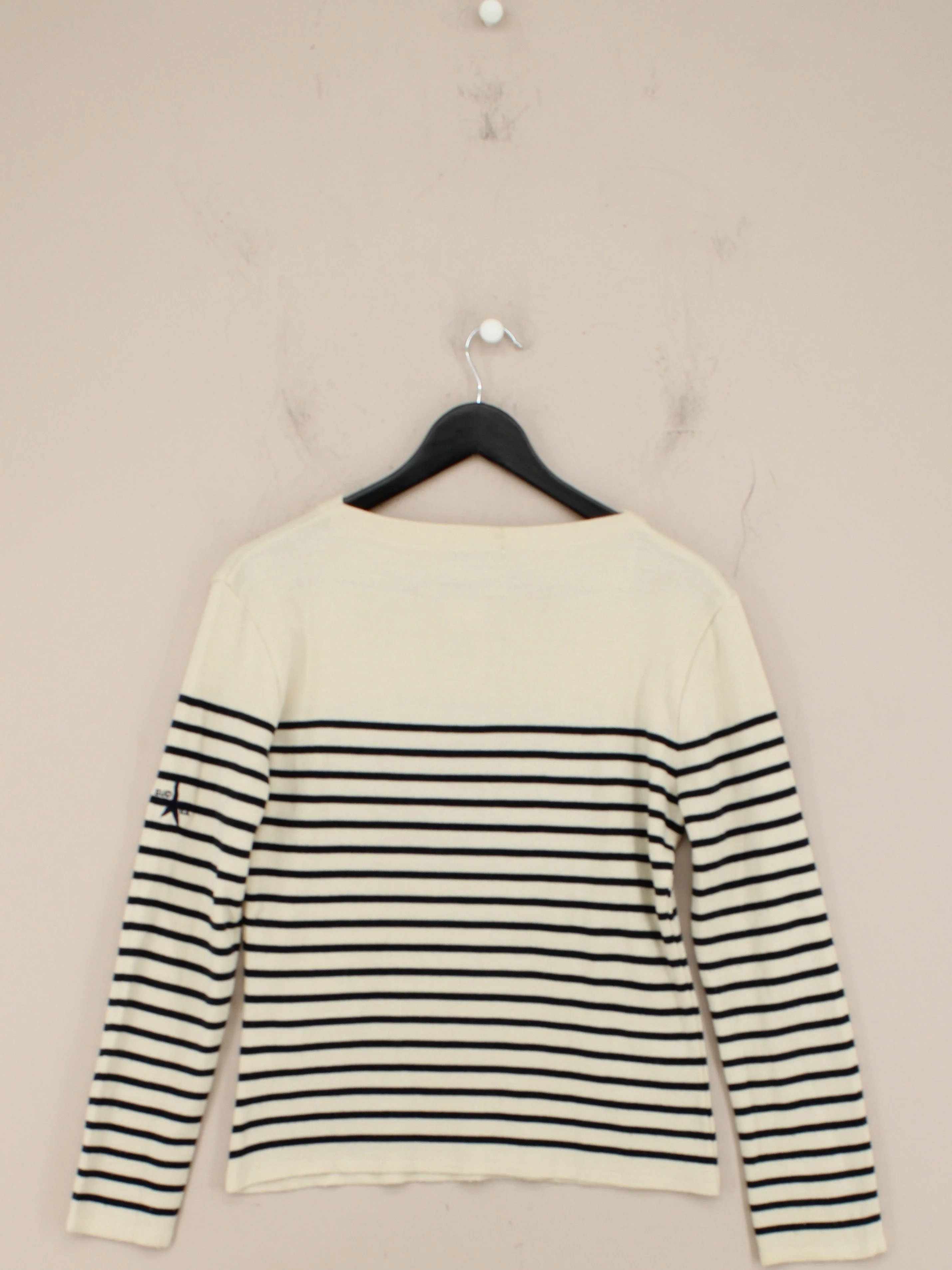 Sud Express Women's Jumper Cream Striped 100% Acrylic Round Neck Pullover - Image 2