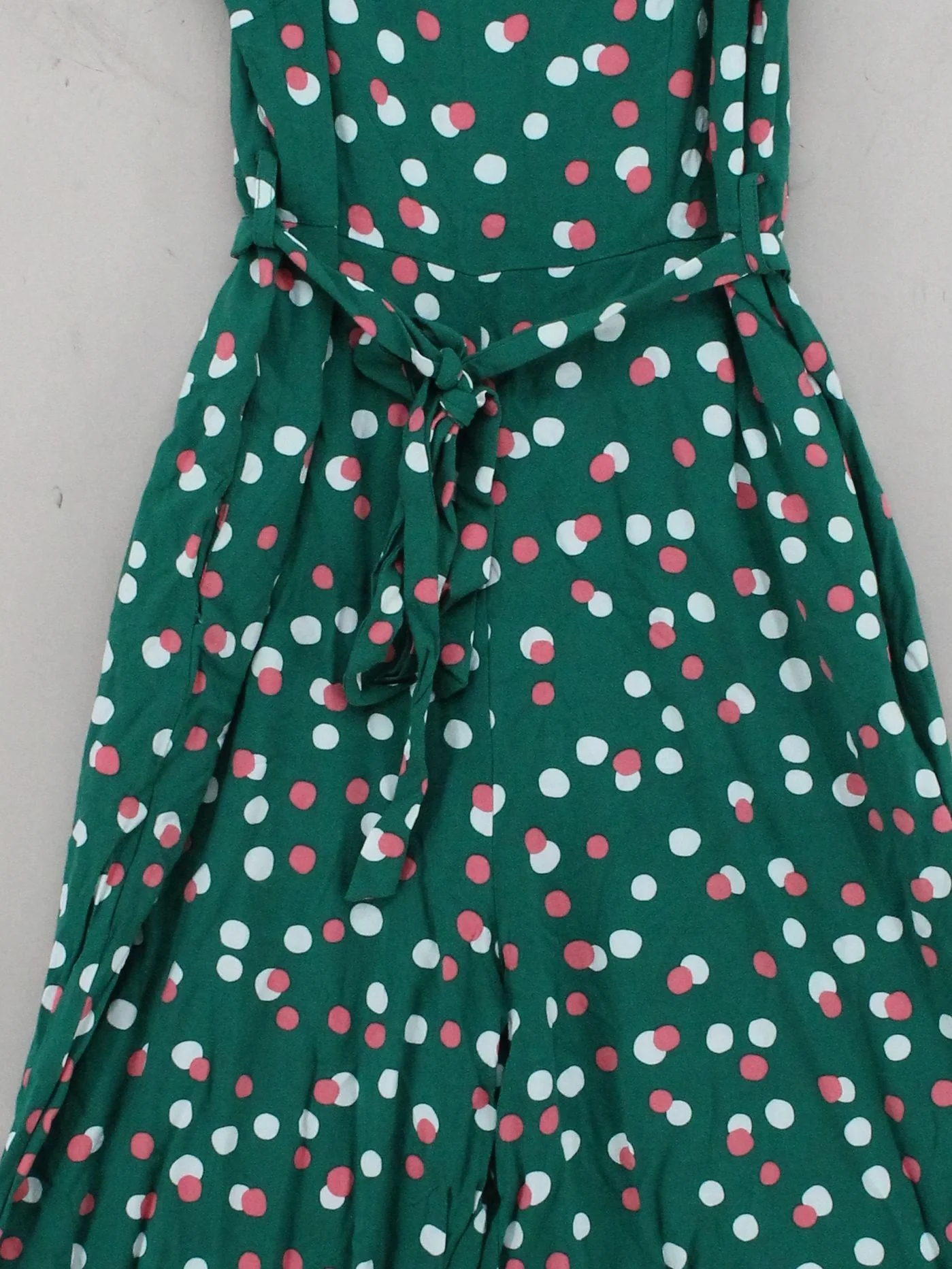 Sugarhill Women's Jumpsuit UK 10 Green Polkadot 100% Viscose Wide-Leg Jumpsuit - Image 3