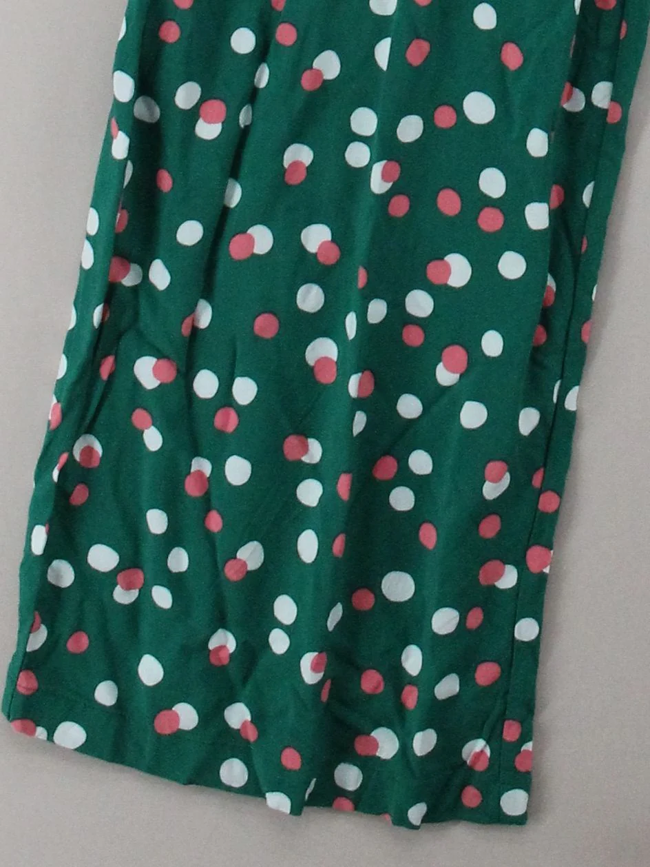 Sugarhill Women's Jumpsuit UK 10 Green Polkadot 100% Viscose Wide-Leg Jumpsuit - Image 4