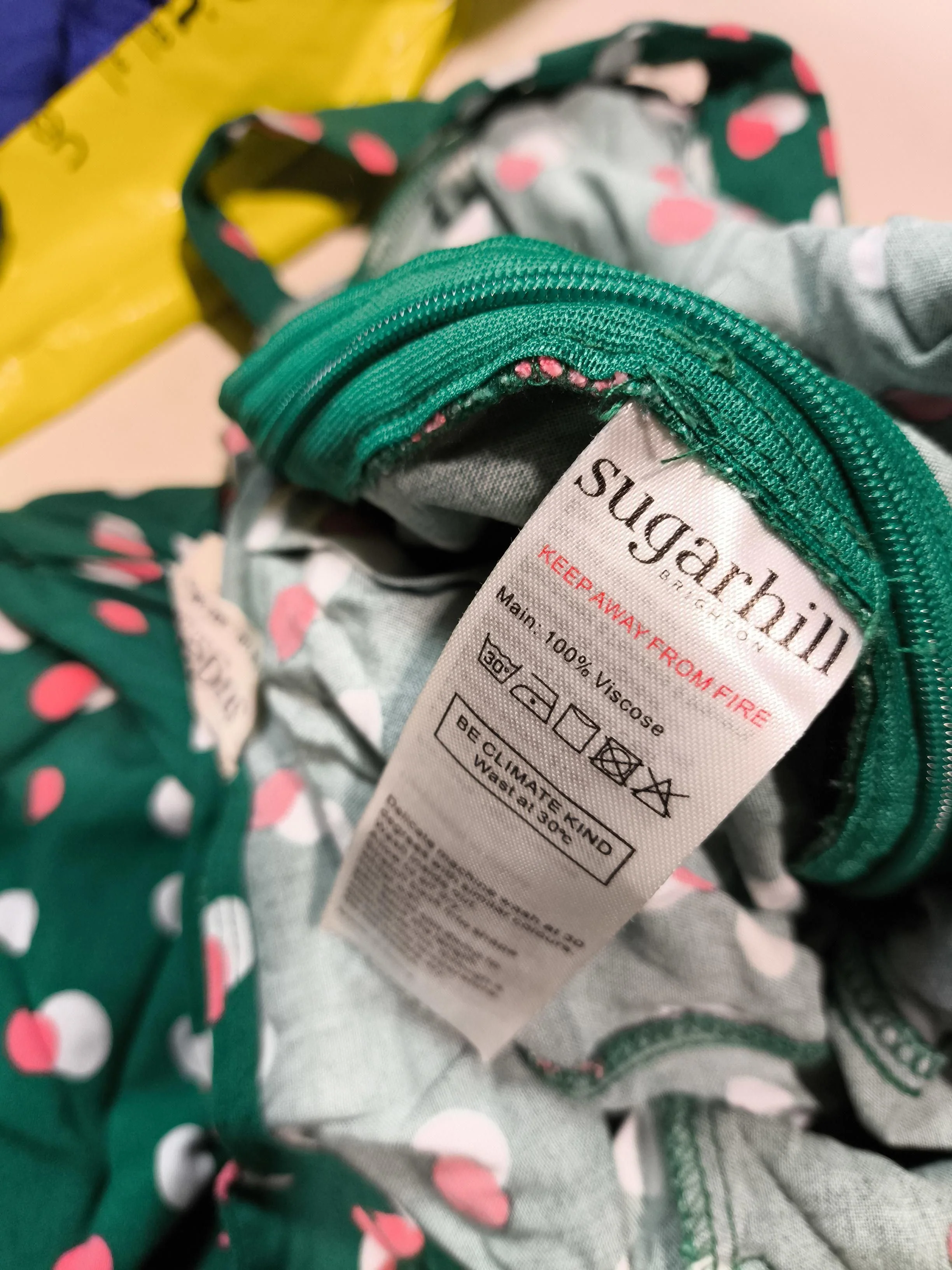 Sugarhill Women's Jumpsuit UK 10 Green Polkadot 100% Viscose Wide-Leg Jumpsuit - Image 6
