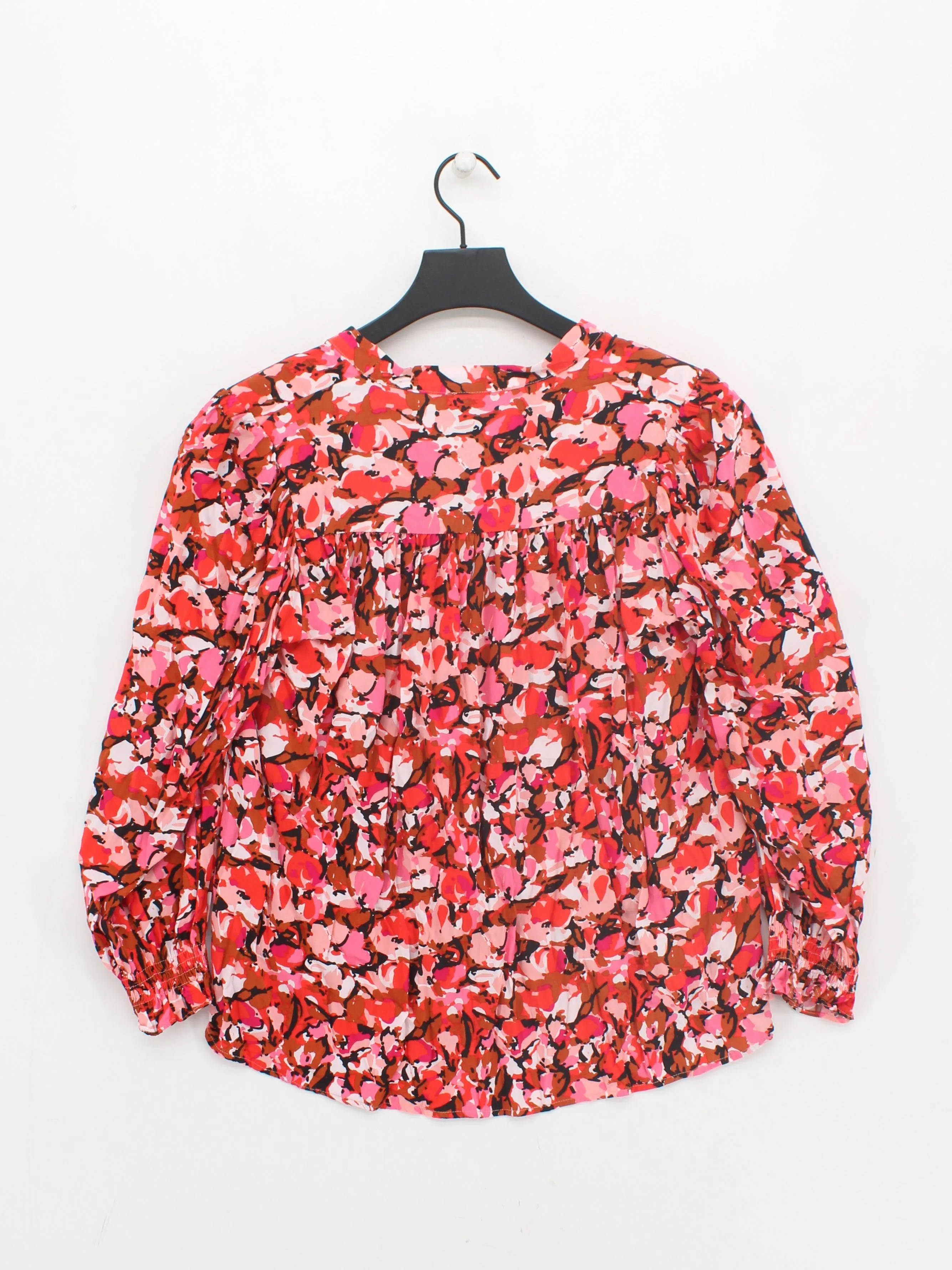 Suncoo Women's Blouse M Multi Floral 100% Viscose Long Sleeve V-Neck Basic - Image 2