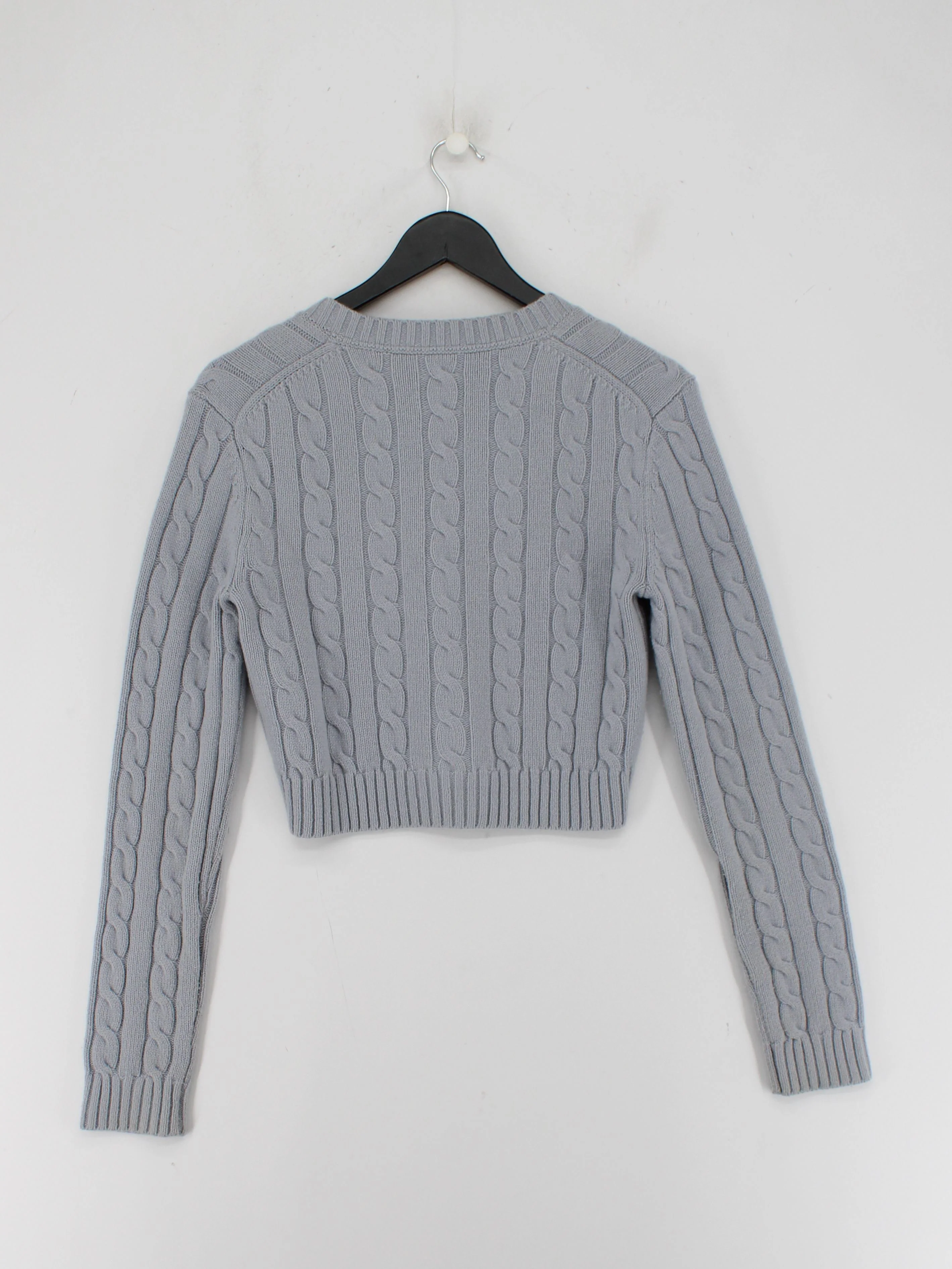 Sunday Best Women's Jumper S Grey Wool with Nylon, Cotton V-Neck Pullover - Image 2