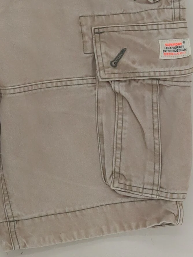 Superdry Men's Shorts L Tan 100% Cotton Cargo - Image 4