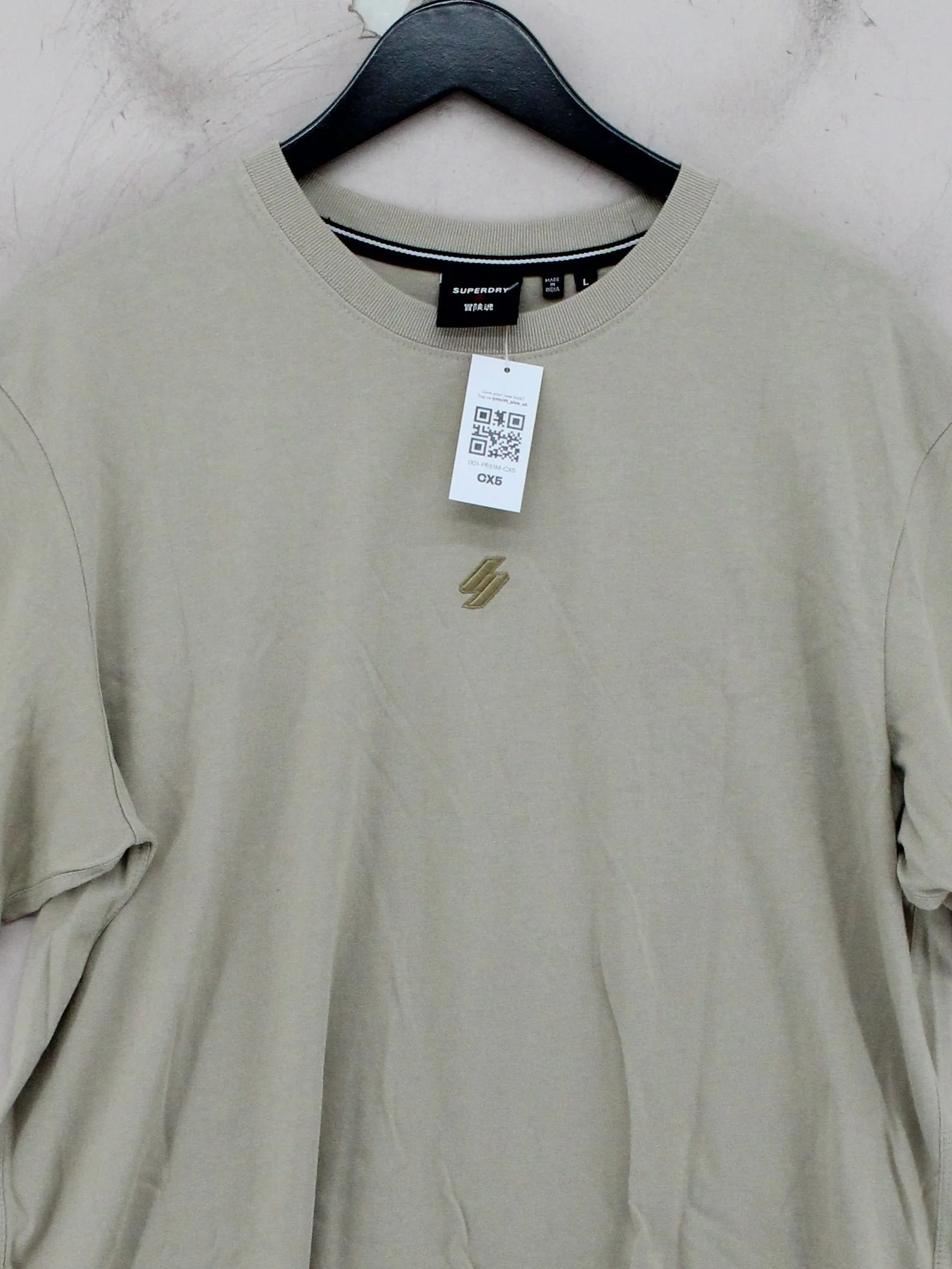 Superdry Men's T-Shirt L Cream 100% Cotton Basic - Image 3