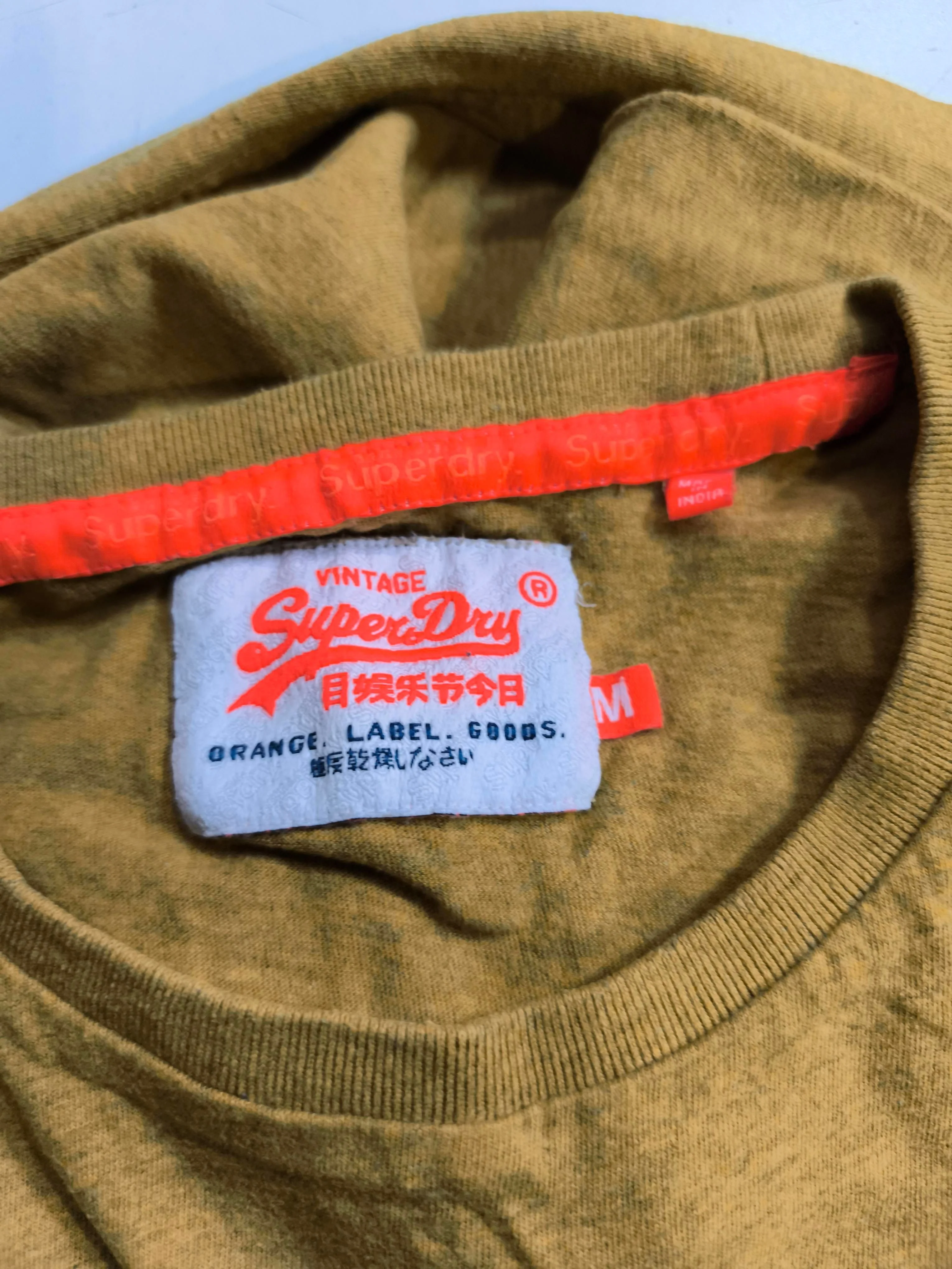 Superdry Men's T-Shirt M Tan 100% Cotton Basic - Image 5