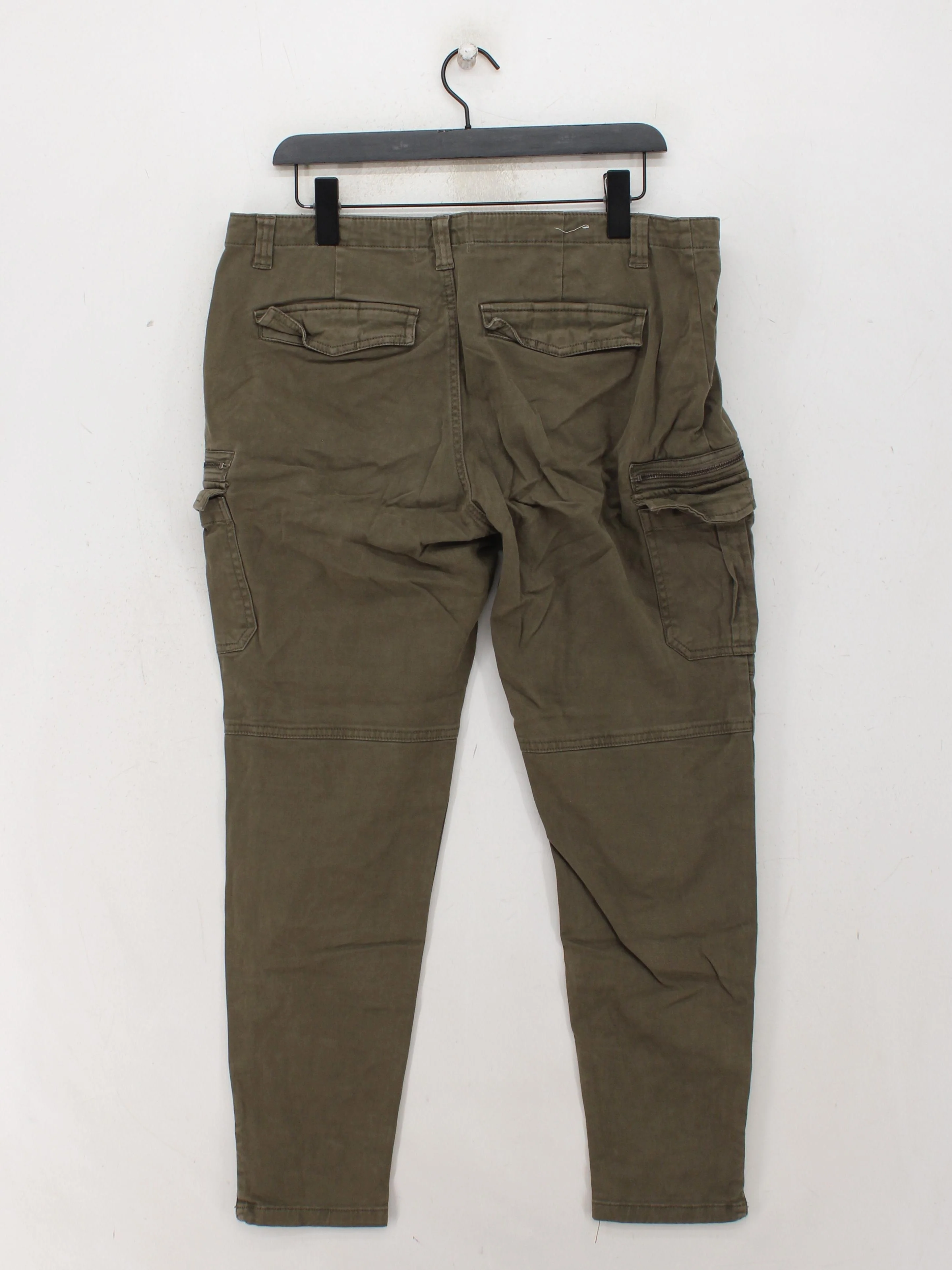 Superdry Men's Trousers XL Green Cotton with Elastane Tapered Cargo - Image 2