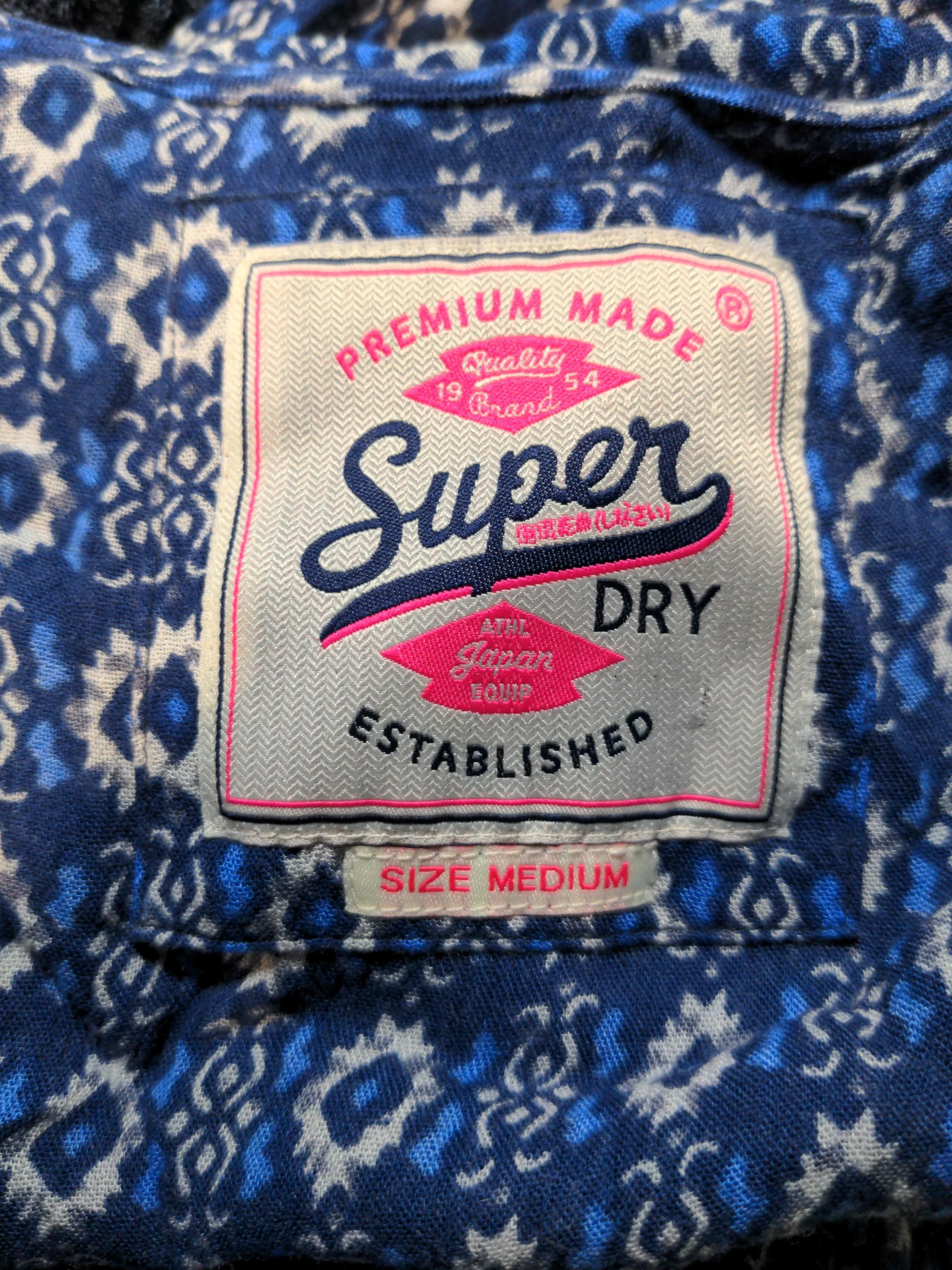 Superdry Women's Cardigan M Blue Geometric 100% Other V-Neck Cardigan - Image 5