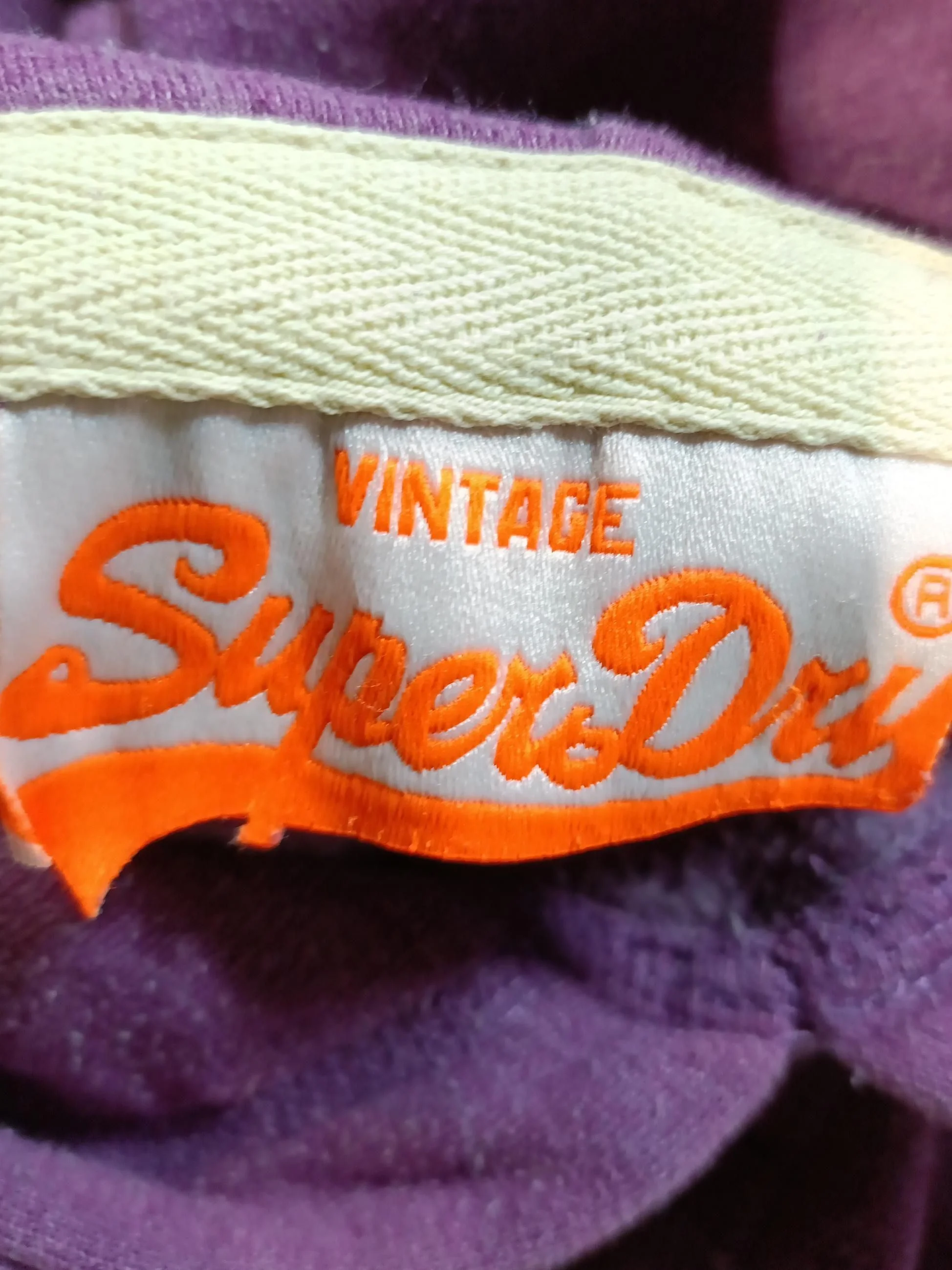 Superdry Women's Hoodie S Purple Cotton with Polyester Pullover - Image 6