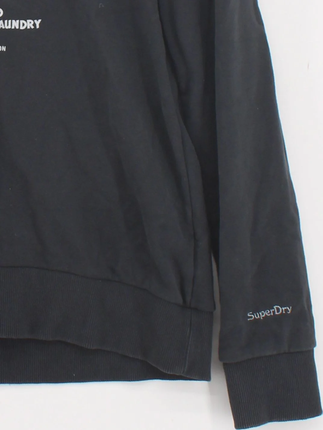 Superdry Women's Hoodie UK 14 Black Graphic Cotton with Polyester Pullover - Image 4