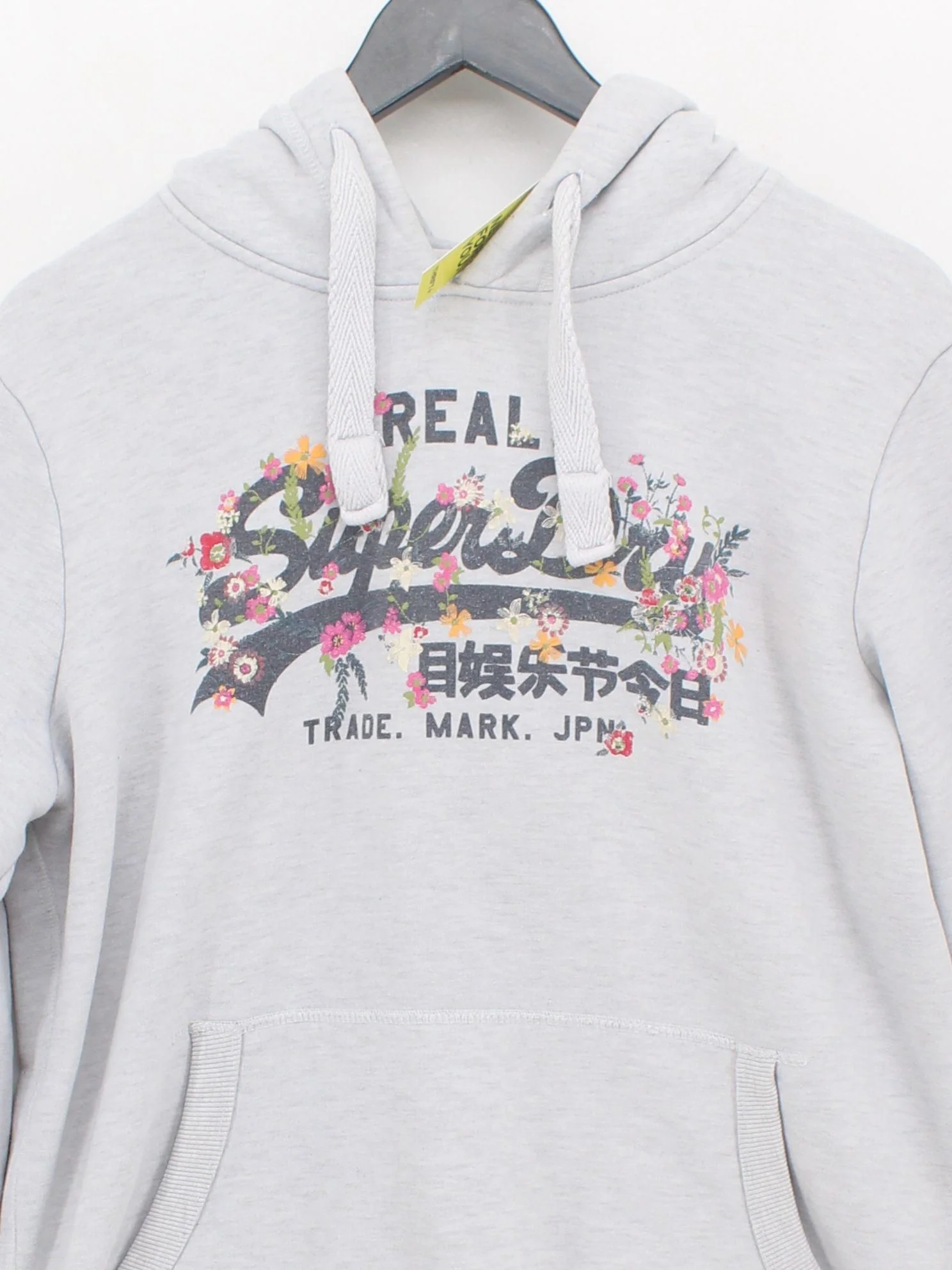 Superdry Women's Hoodie UK 16 Grey Graphic Cotton with Polyester Pullover - Image 3