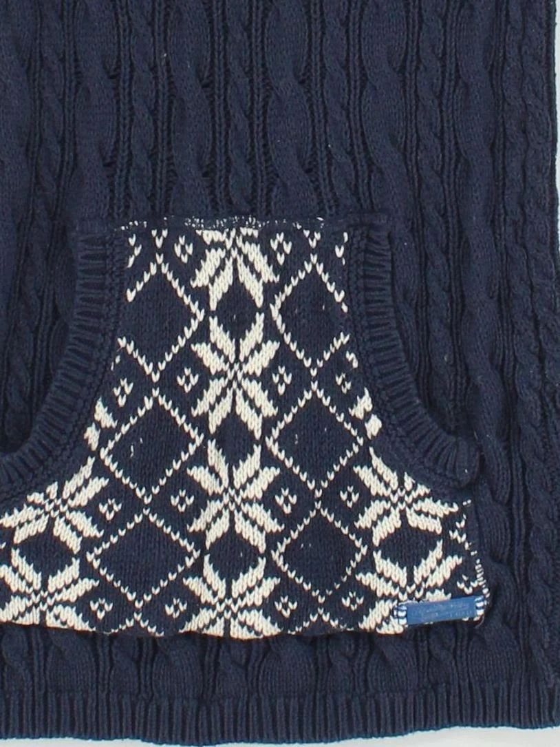 Superdry Women's Hoodie XS Blue Geometric 100% Cotton Pullover - Image 4