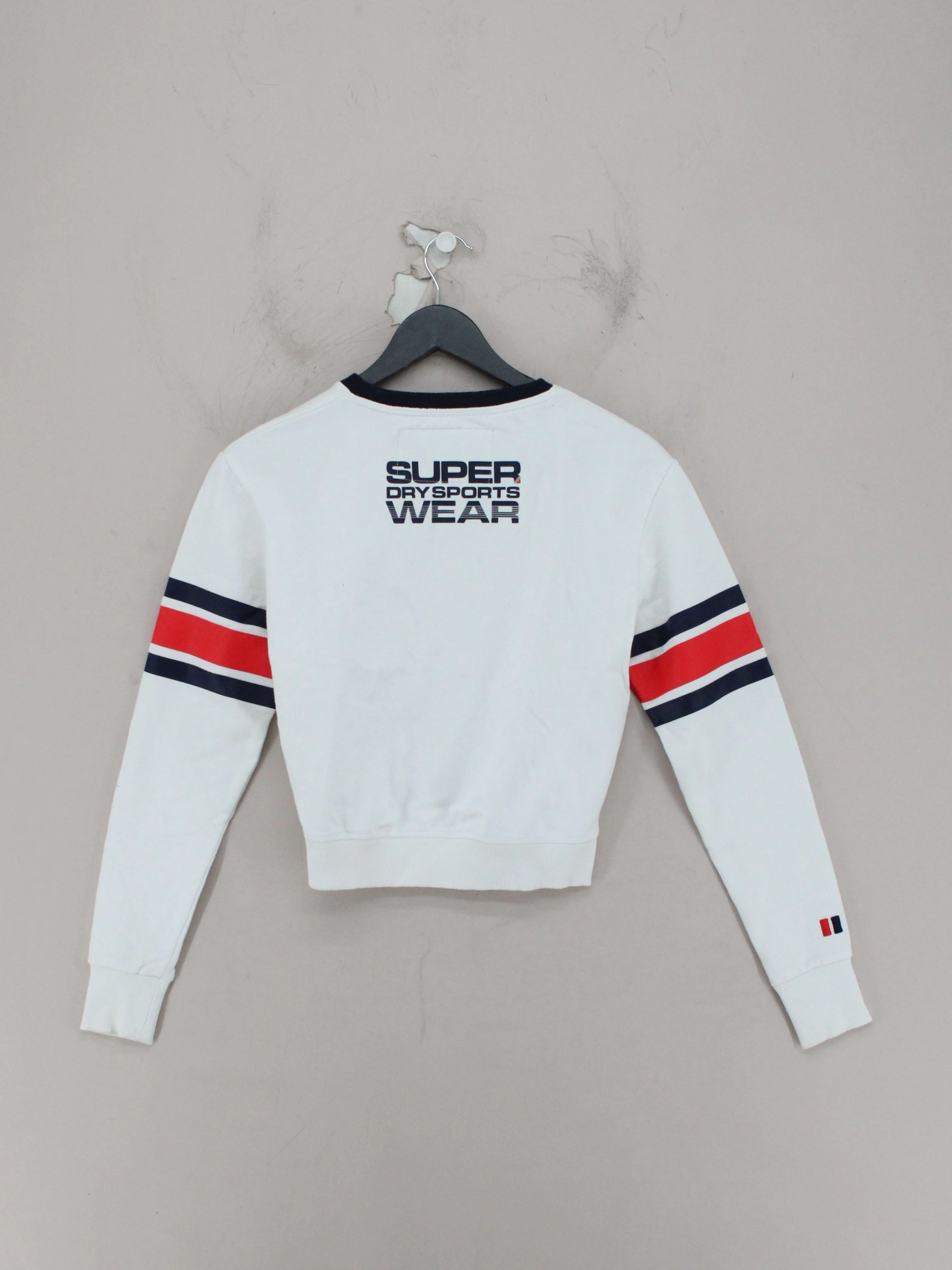 Superdry Women's Hoodie XS White Graphic Cotton with Polyester Pullover - Image 2