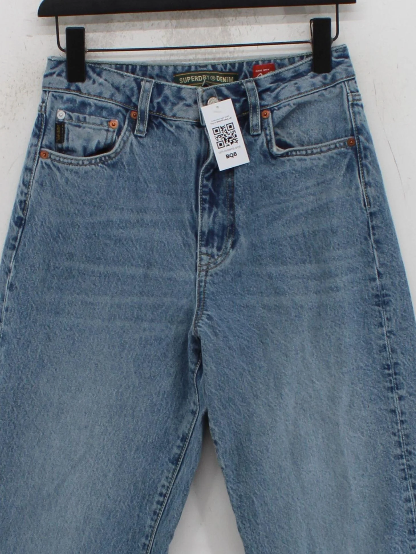Superdry Women's Jeans W 26 in Blue 100% Cotton Wide-Leg - Image 3