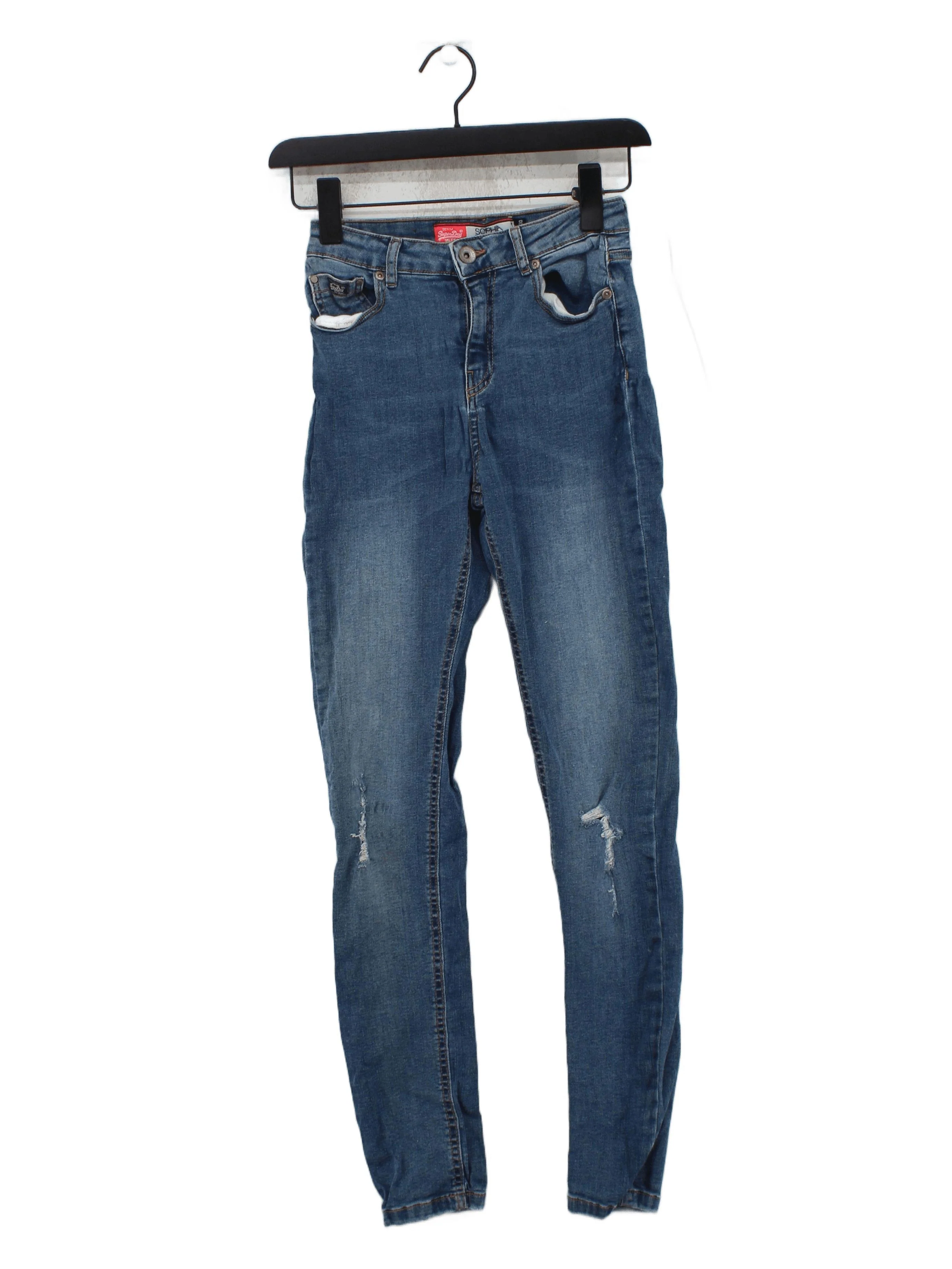 Superdry Women's Jeans W 26 in Blue Cotton with Polyester, Elastane Skinny