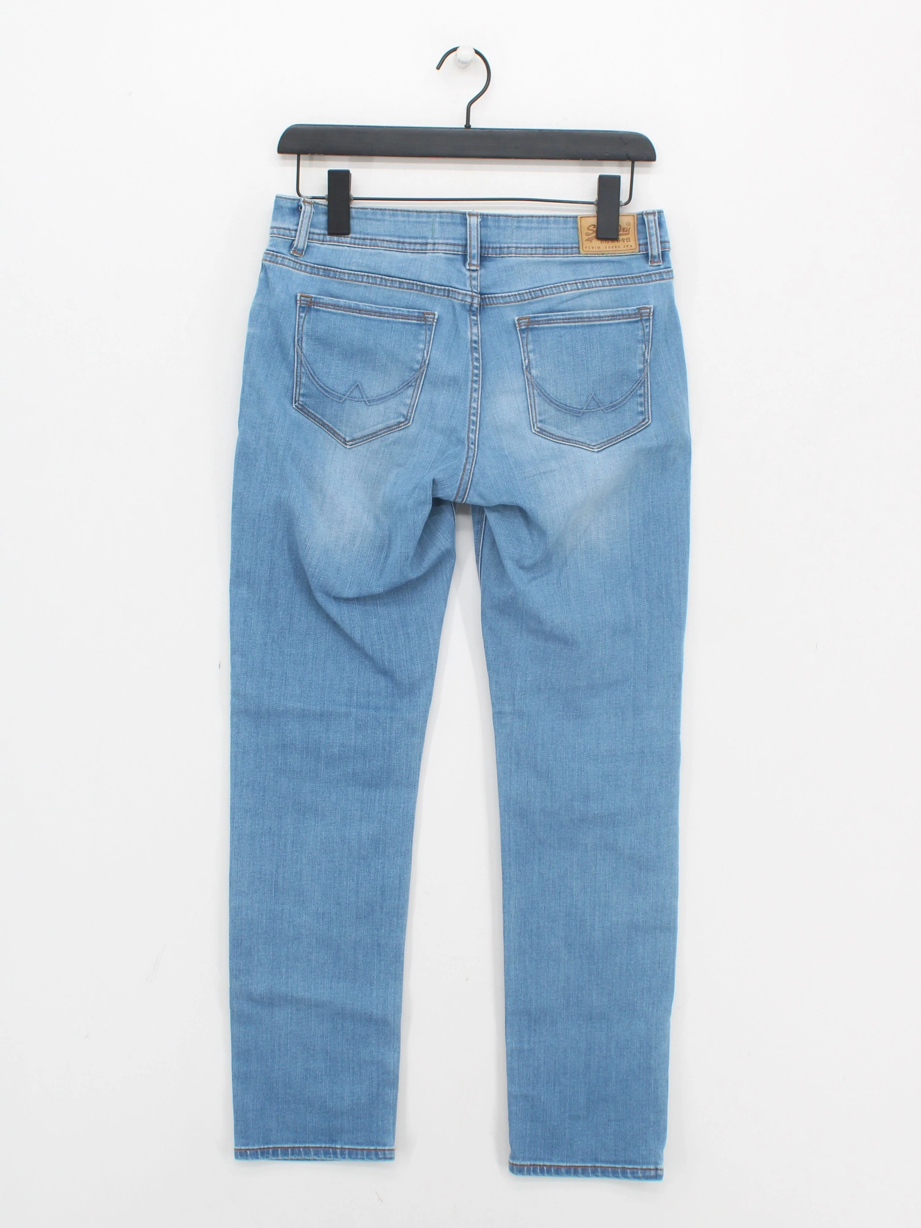 Superdry Women's Jeans W 28 in Blue Cotton with Polyester, Elastane Skinny - Image 2