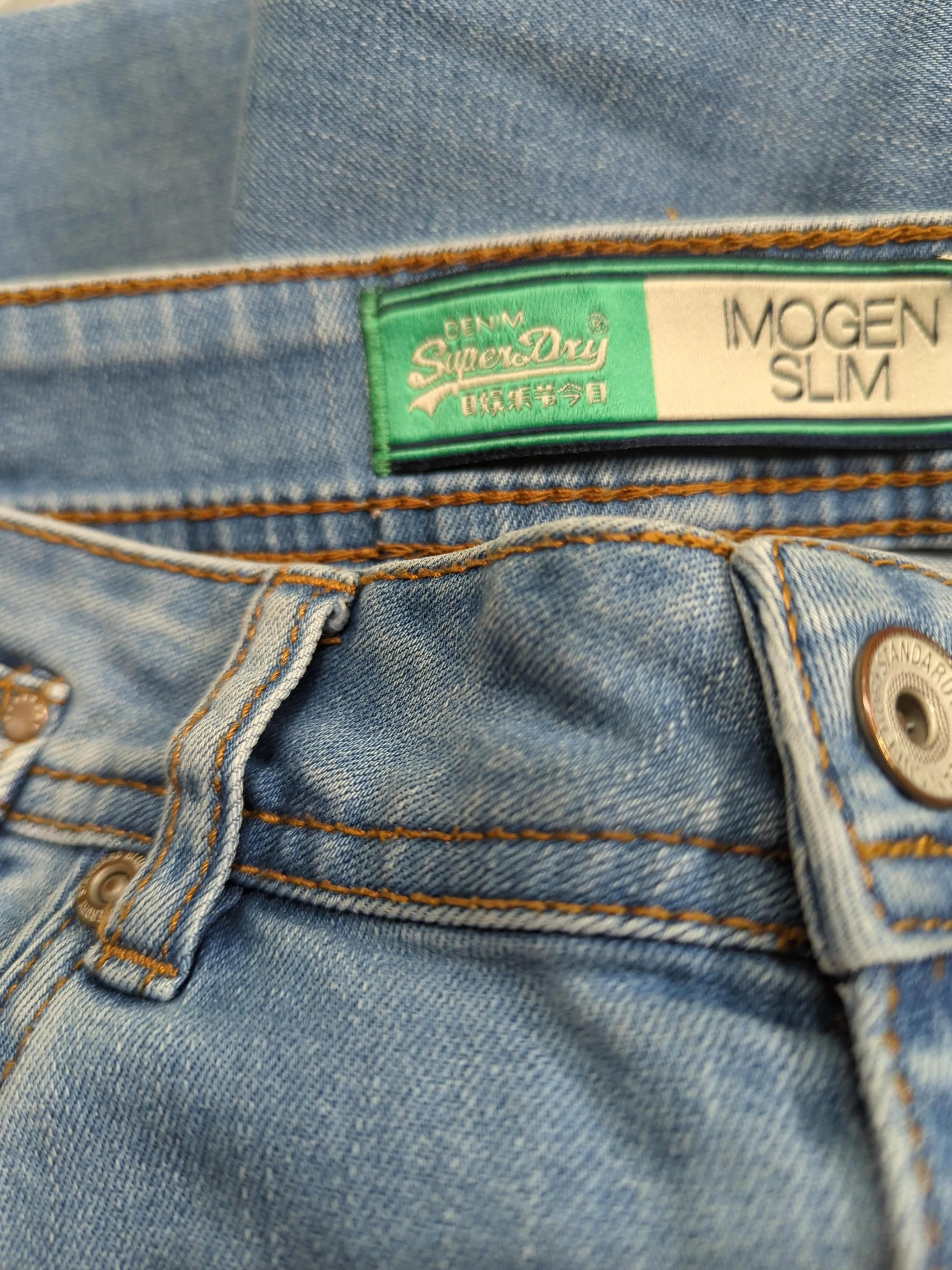 Superdry Women's Jeans W 28 in Blue Cotton with Polyester, Elastane Skinny - Image 5