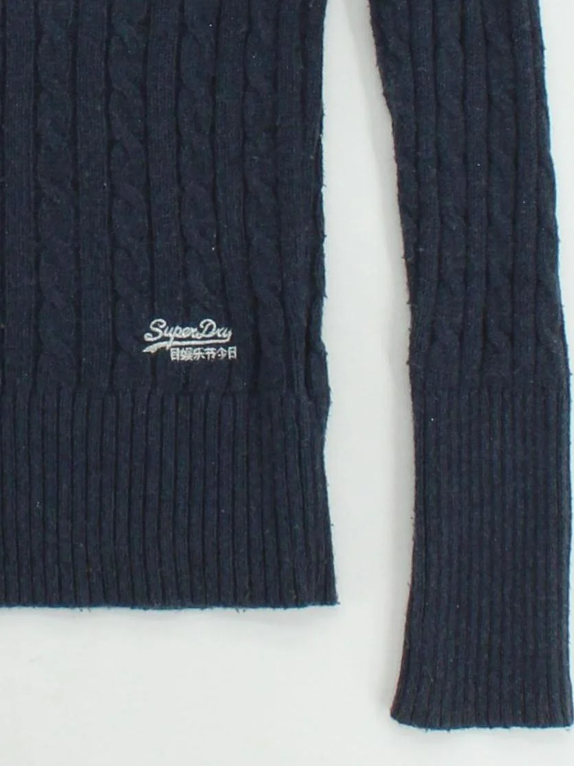 Superdry Women's Jumper M Blue Cotton with Acrylic, Wool, Nylon Pullover - Image 4