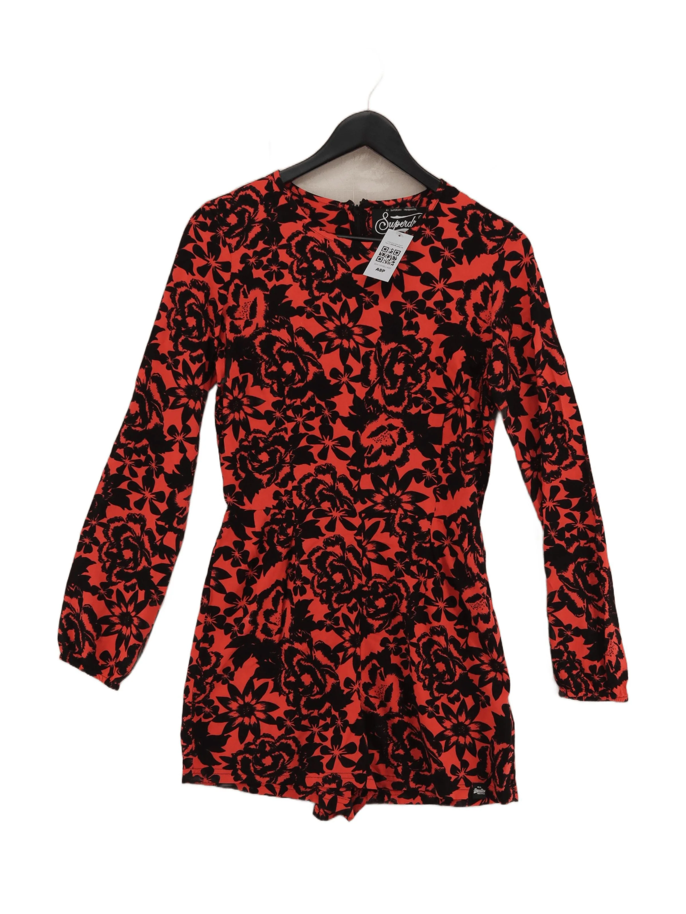 Superdry Women's Playsuit S Red Floral 100% Viscose Playsuit