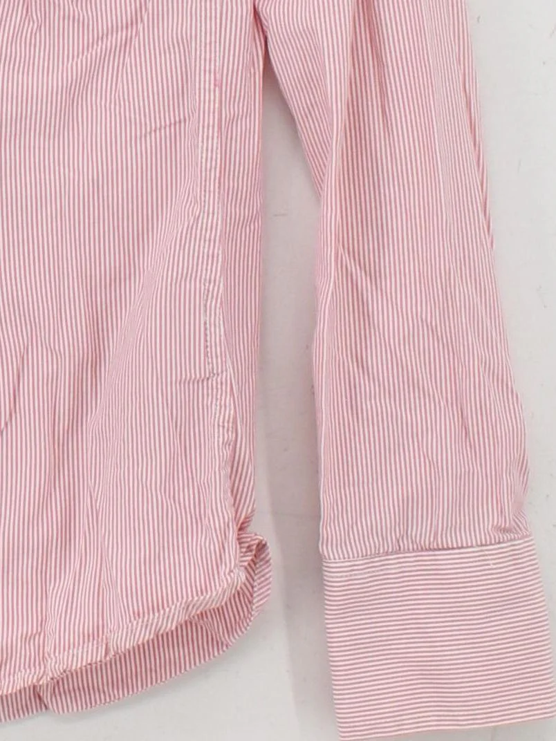 Superdry Women's Shirt S Pink Striped 100% Cotton Long Sleeve Collared Basic - Image 4