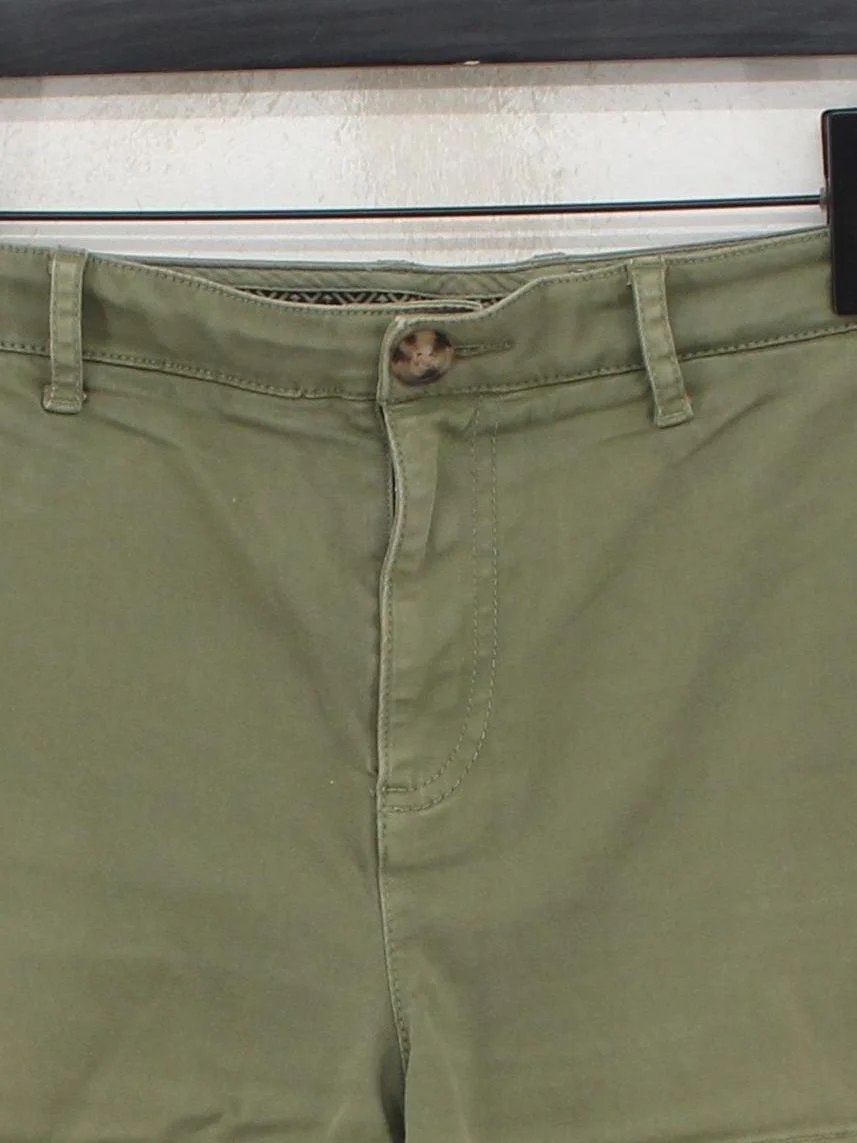 Superdry Women's Shorts UK 14 Green Cotton with Elastane Cut-Off - Image 3